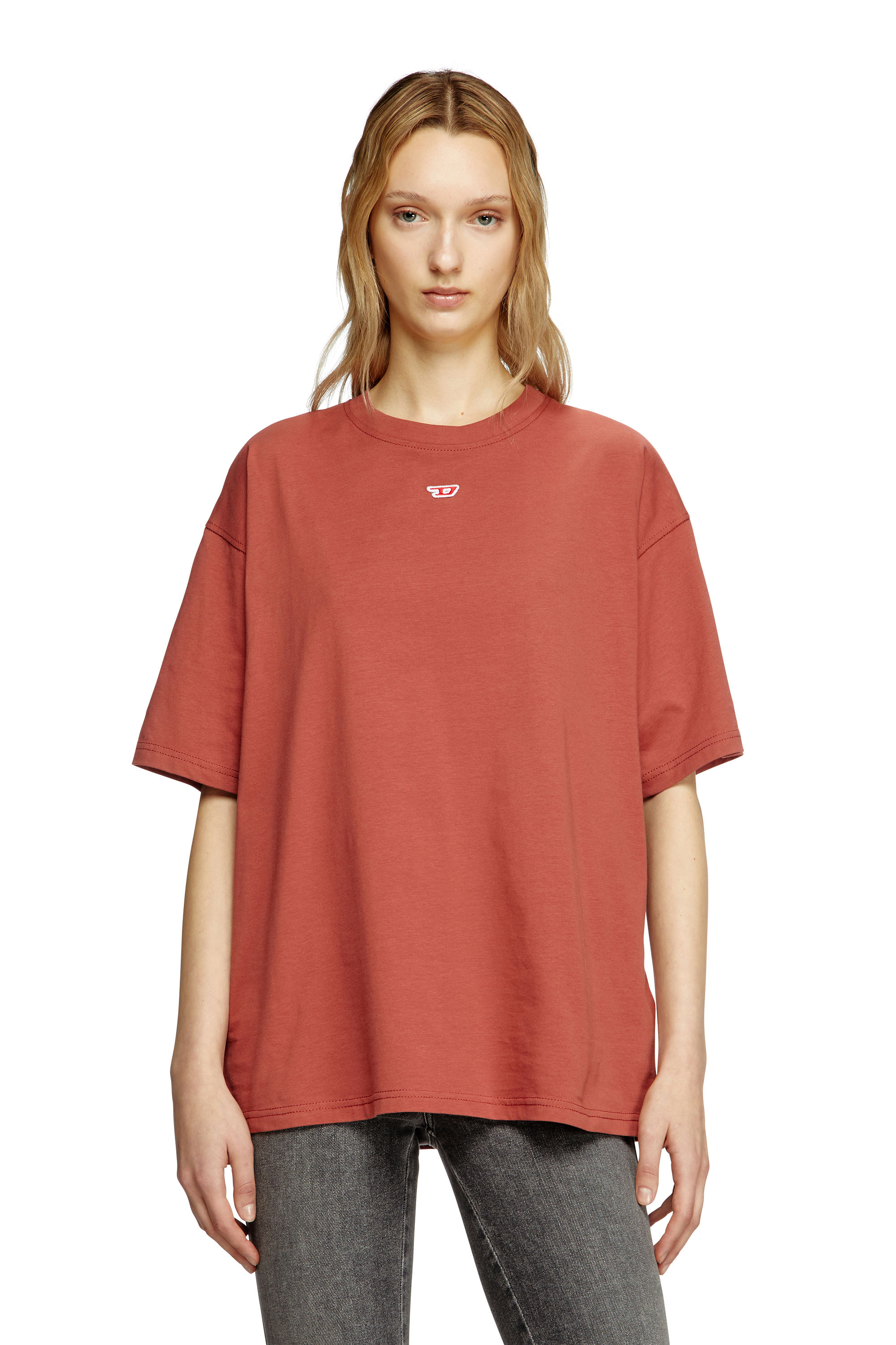 Diesel - T-BOXT-D, Unisex T-Shirt mit gesticktem D-Patch in Rot - 5