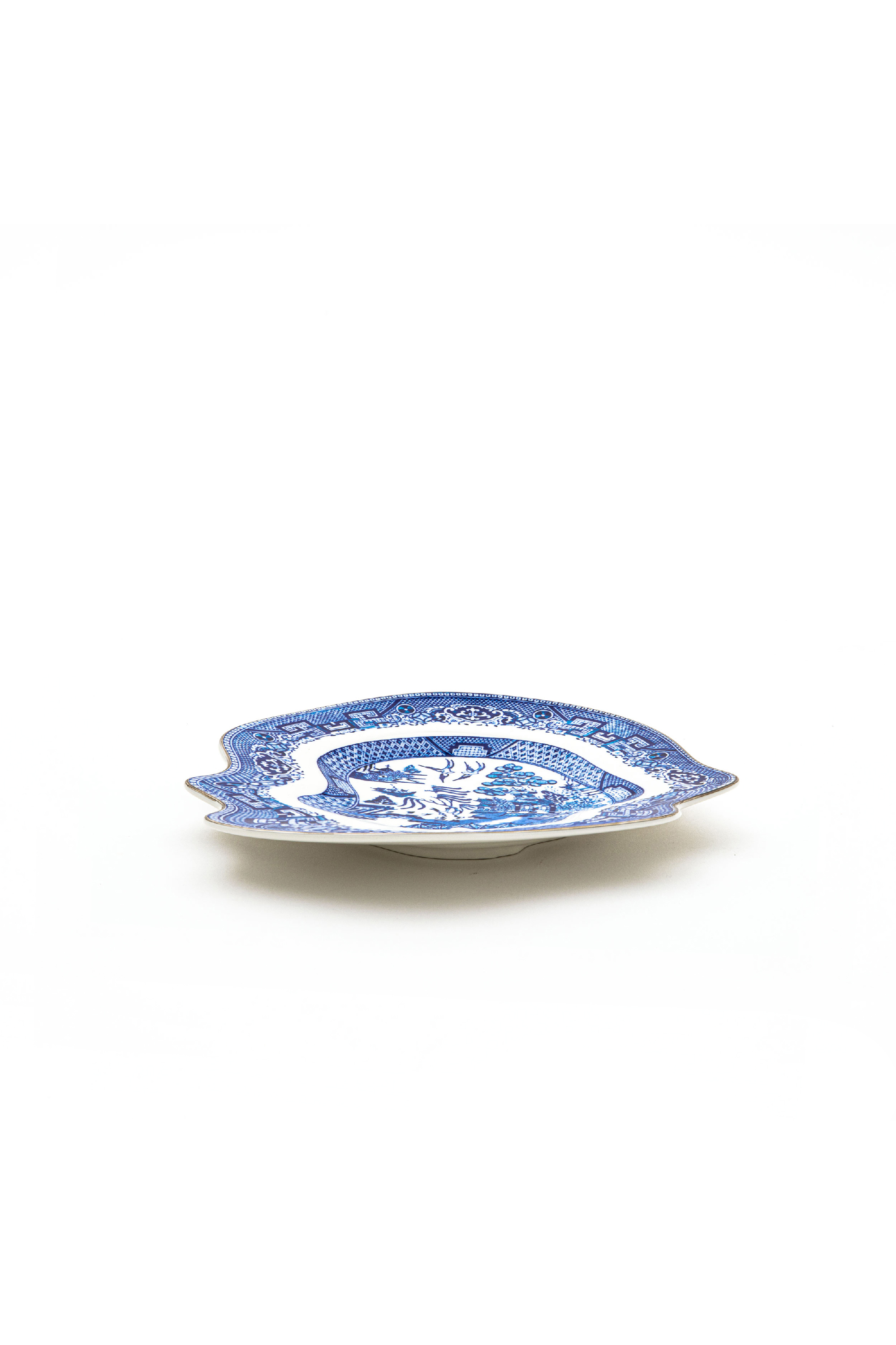 Diesel - 11231 DESSERT PLATE INPORCELAIN"CLASSIC, Unisex Dessertteller aus Porzellan in Weiss/Blau - 3