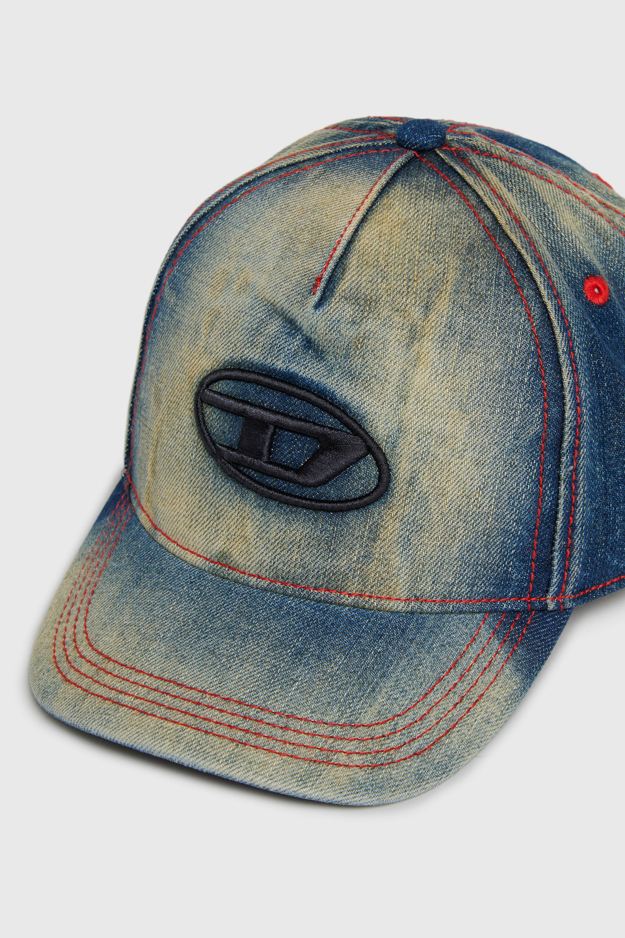 Diesel - FIMEN, Unisex Baseballcap aus faded denim mit Oval D Stickerei in Mittelblau - 3