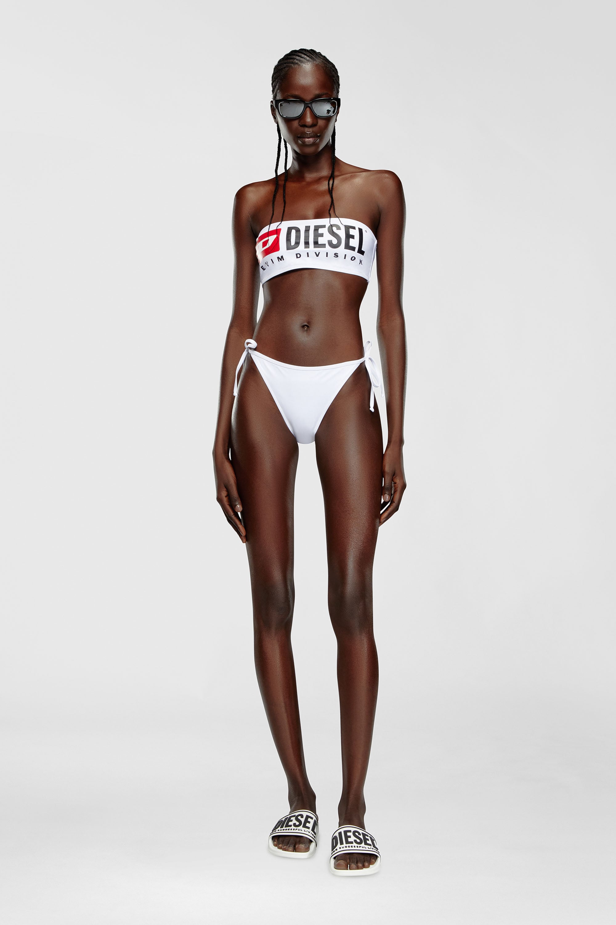 Diesel - BFB-BRYNA, Damen Bandeau-Bikini-Top mit Maxi-Logo in Wei&szlig; - 2