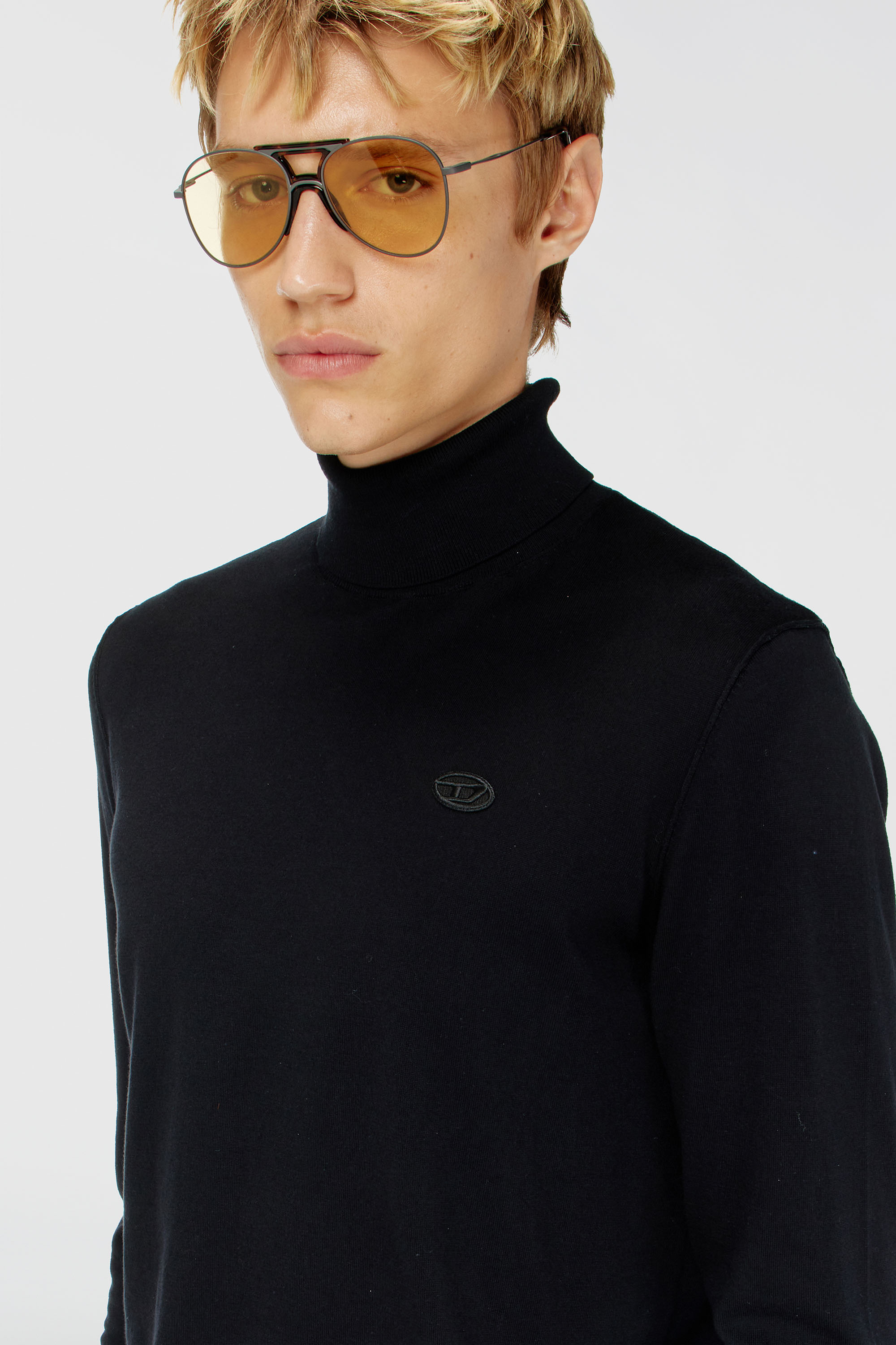 Diesel - K-FREEX-LUP-TAG-T92, Herren Rollkragenpullover aus Baumwolle mit Oval D Logo-Patch in Schwarz - 5