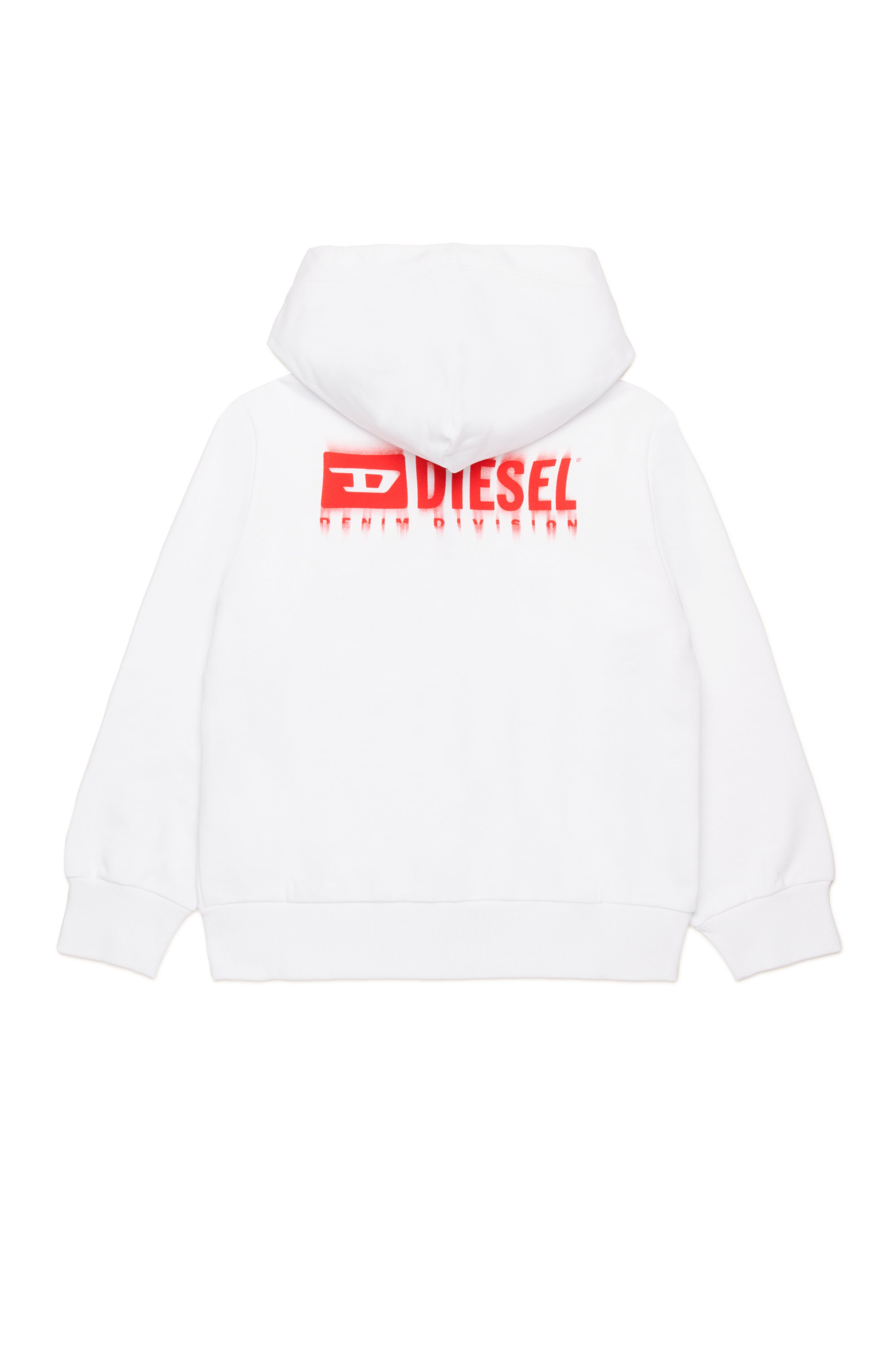 Diesel - SVOUGZIP OVER, Herren Reißverschluss-Hoodie mit verschmiertem Logo in Weiß - 2