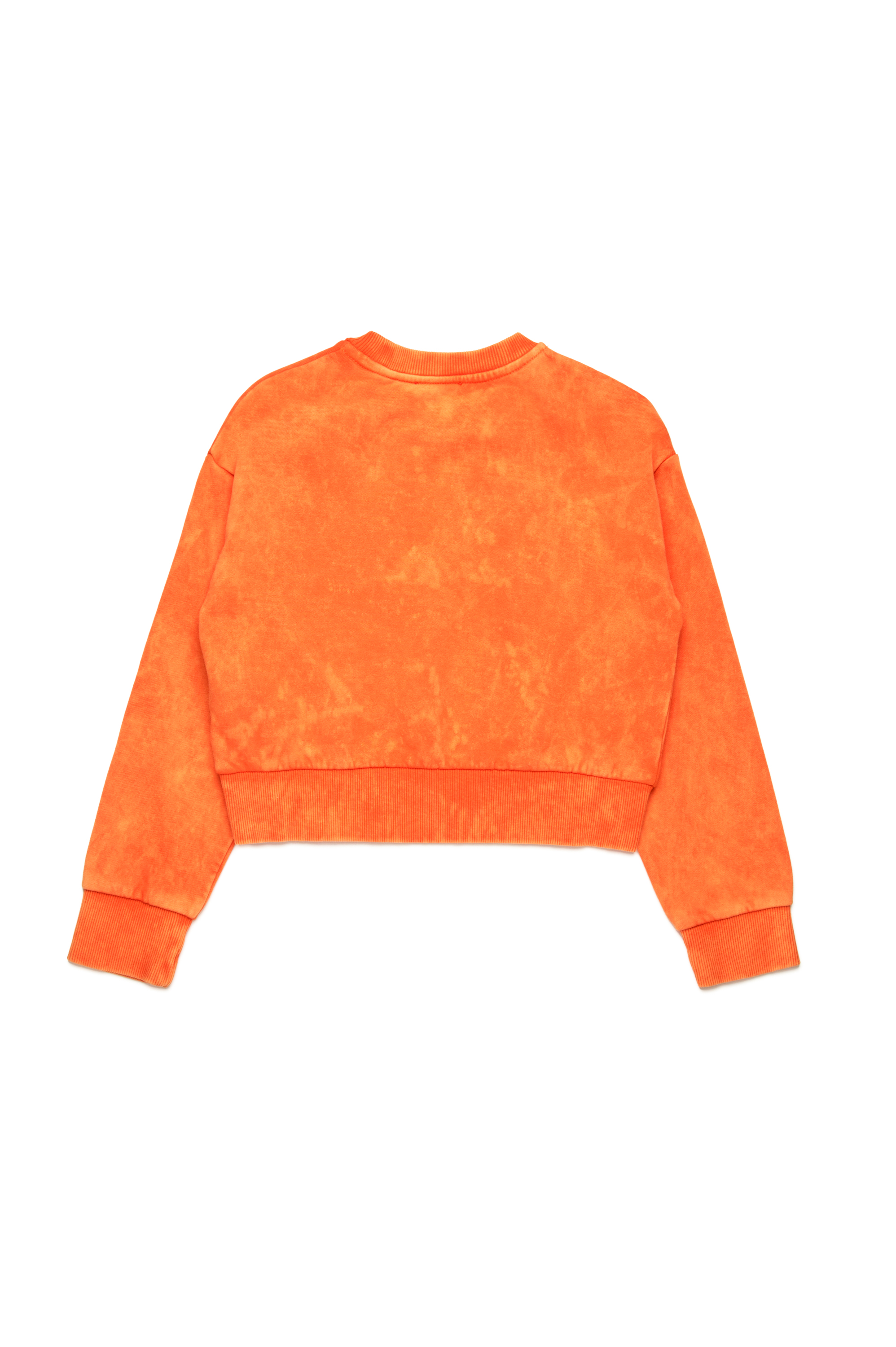 Diesel - SLEMPY, Damen Marmoriertes Sweatshirt mit Metallic-Logo in Orange - 2