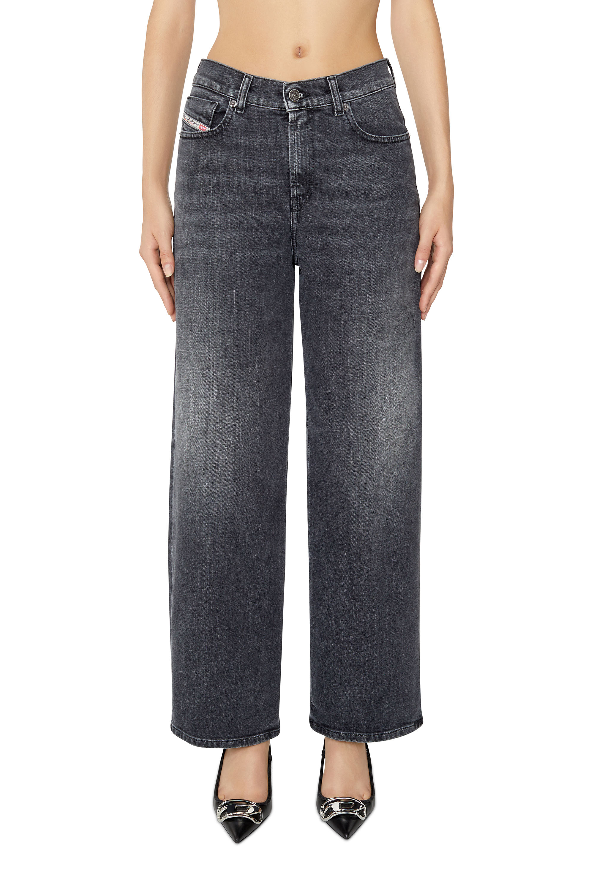 Diesel - 2000 WIDEE 09E35 Bootcut and Flare Jeans, Schwarz/Dunkelgrau - Image 1