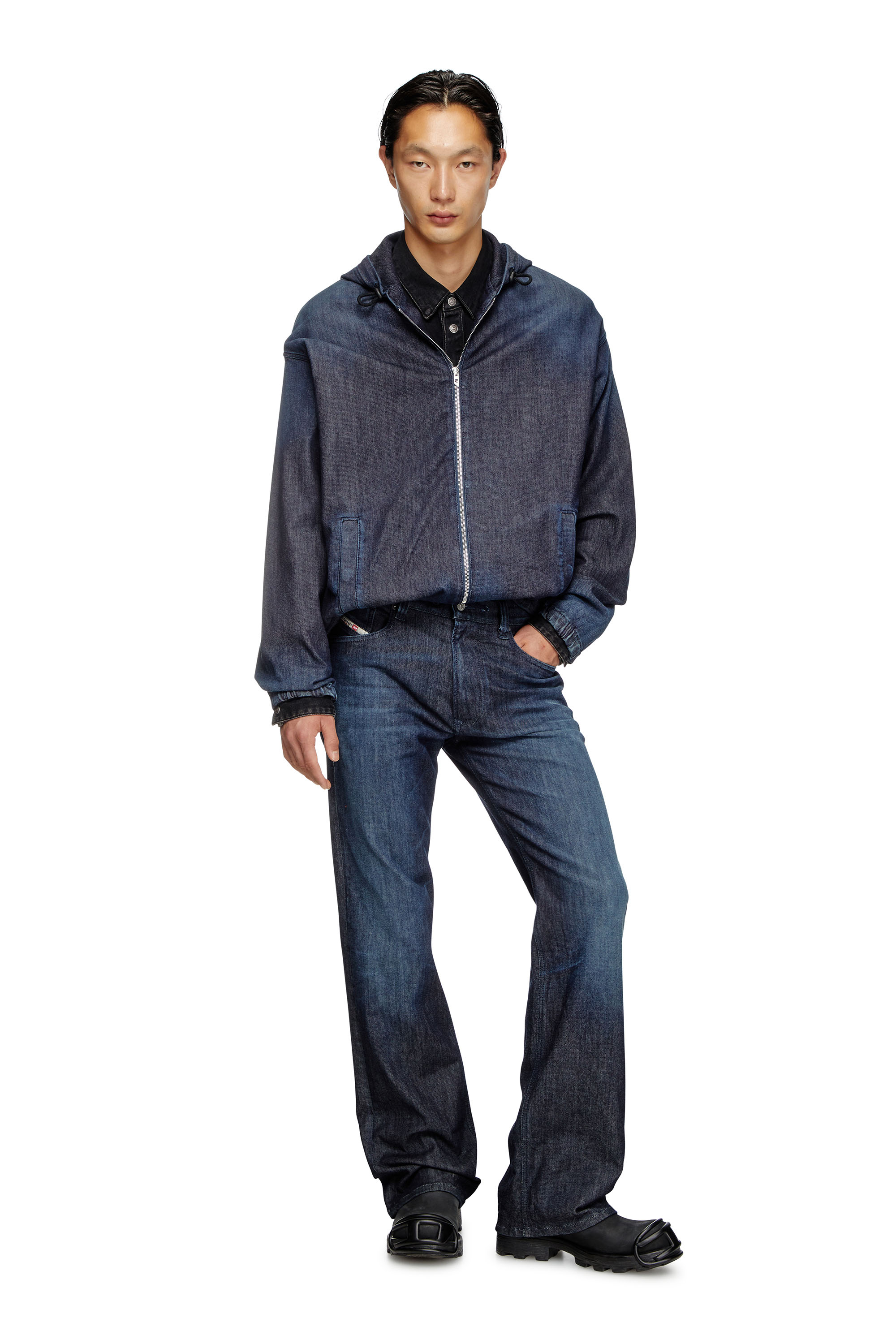 Diesel - D-WYNNY JOGG, Man's Hooded JoggJeans jacket in Dark Blue - 2