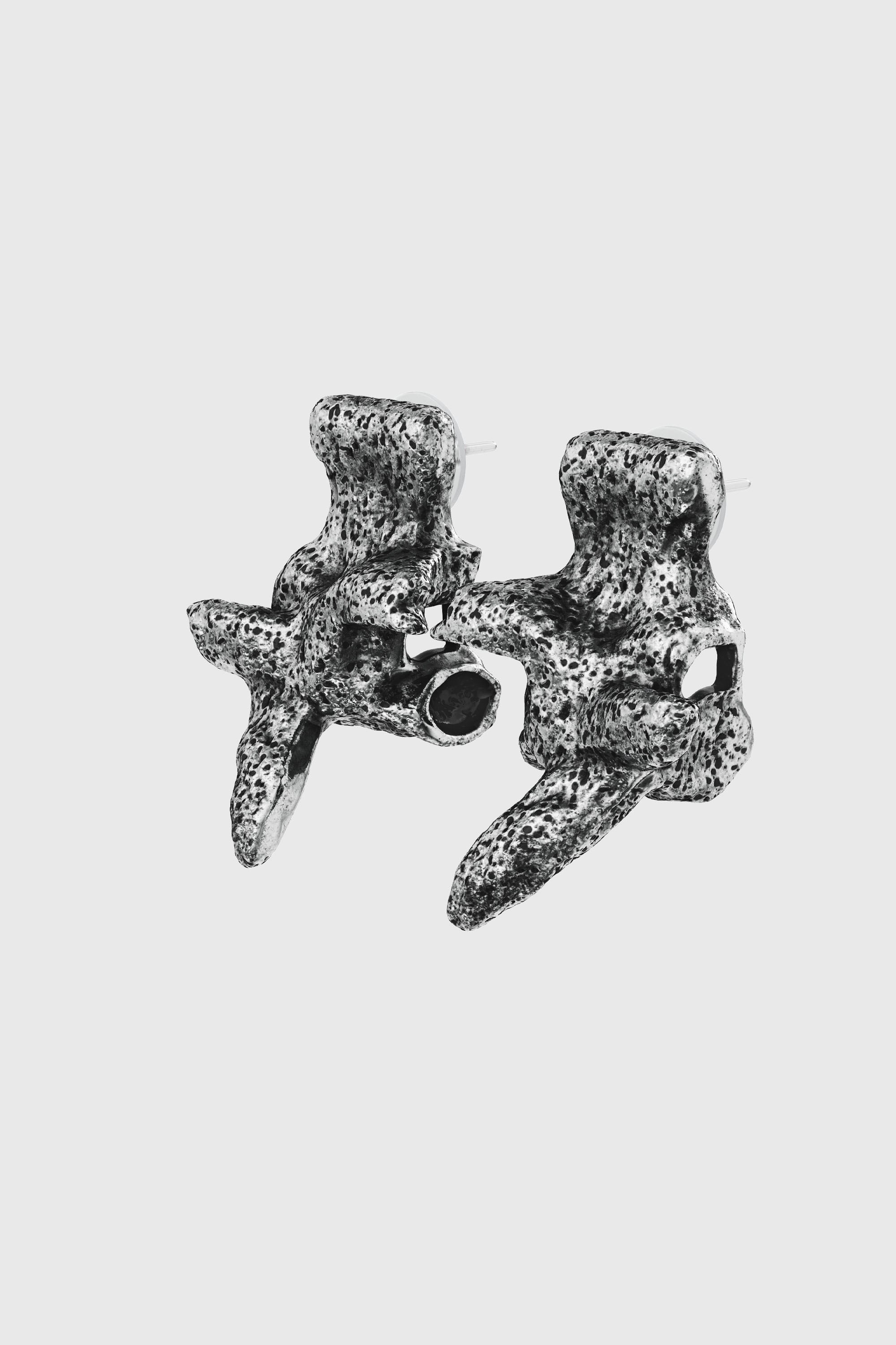 Diesel - DX1710040 JEWELLERY, Unisex Ohrstecker in silberfarben mit Nieten in Dunkelgrau - 1