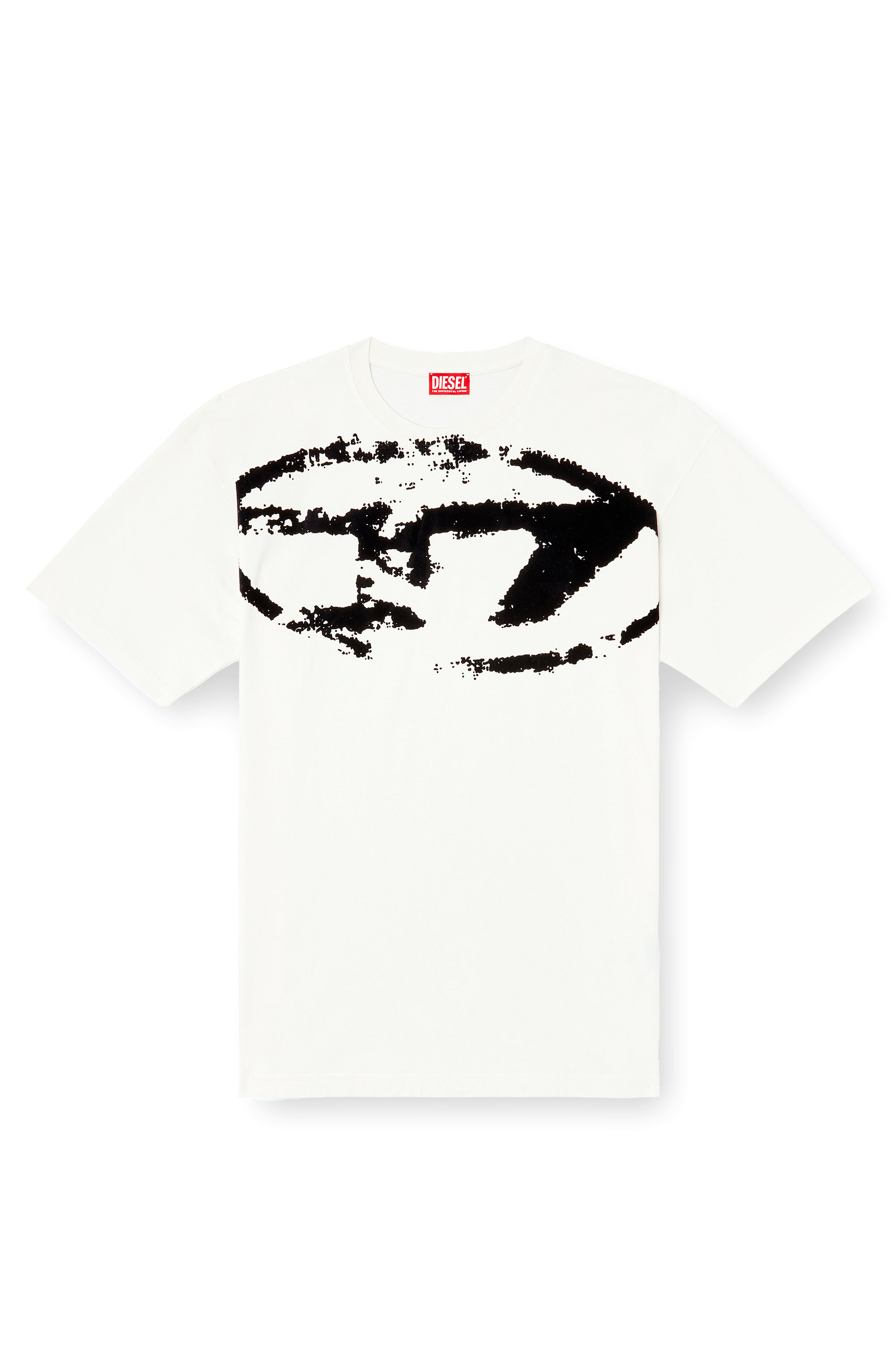 Diesel - T-BOXT-N14, Herren T-Shirt mit beflocktem Distressed-Logo in Wei&szlig; - 3