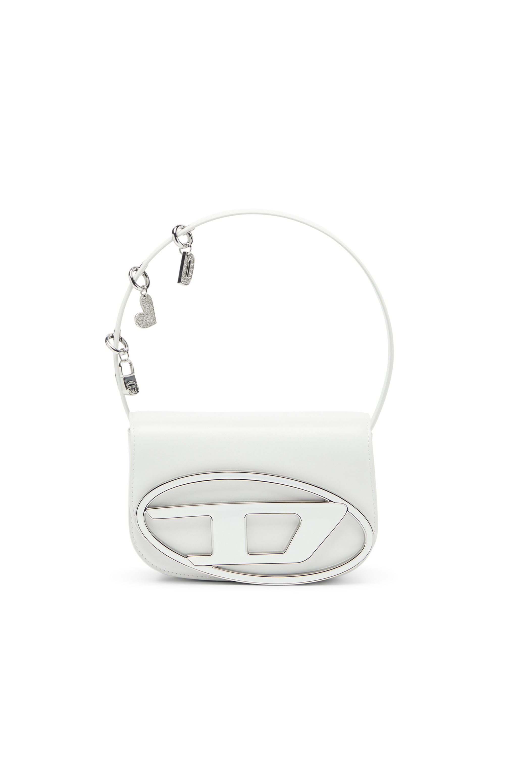 Diesel - 1DR, Damen 1DR - Ikonische Schultertasche aus Leder mit Henkel-Charms in Wei&szlig; - 1