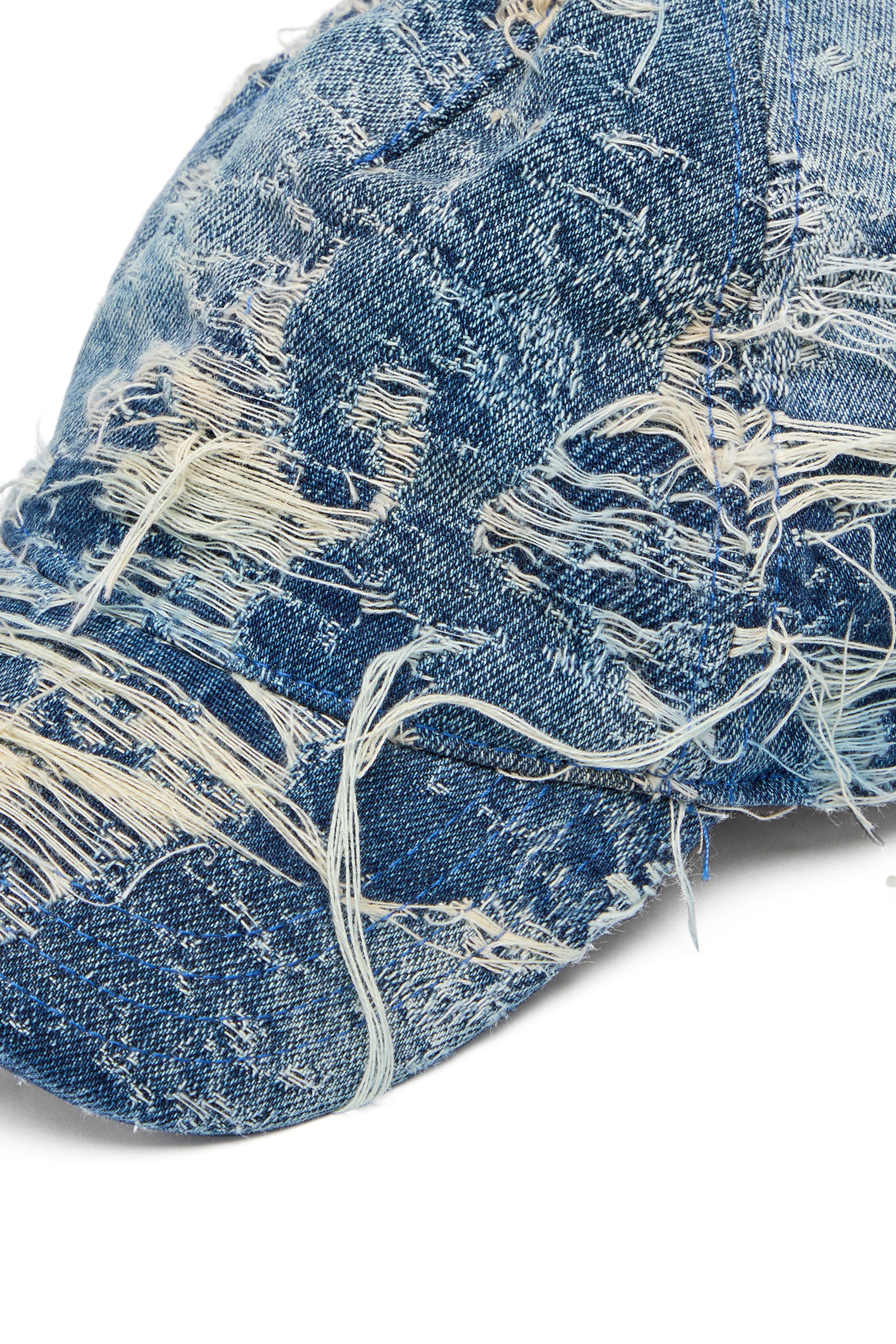 Diesel - C-ASSIDY, Herren Basecap aus vielgetragenem Denim in Blau - 3