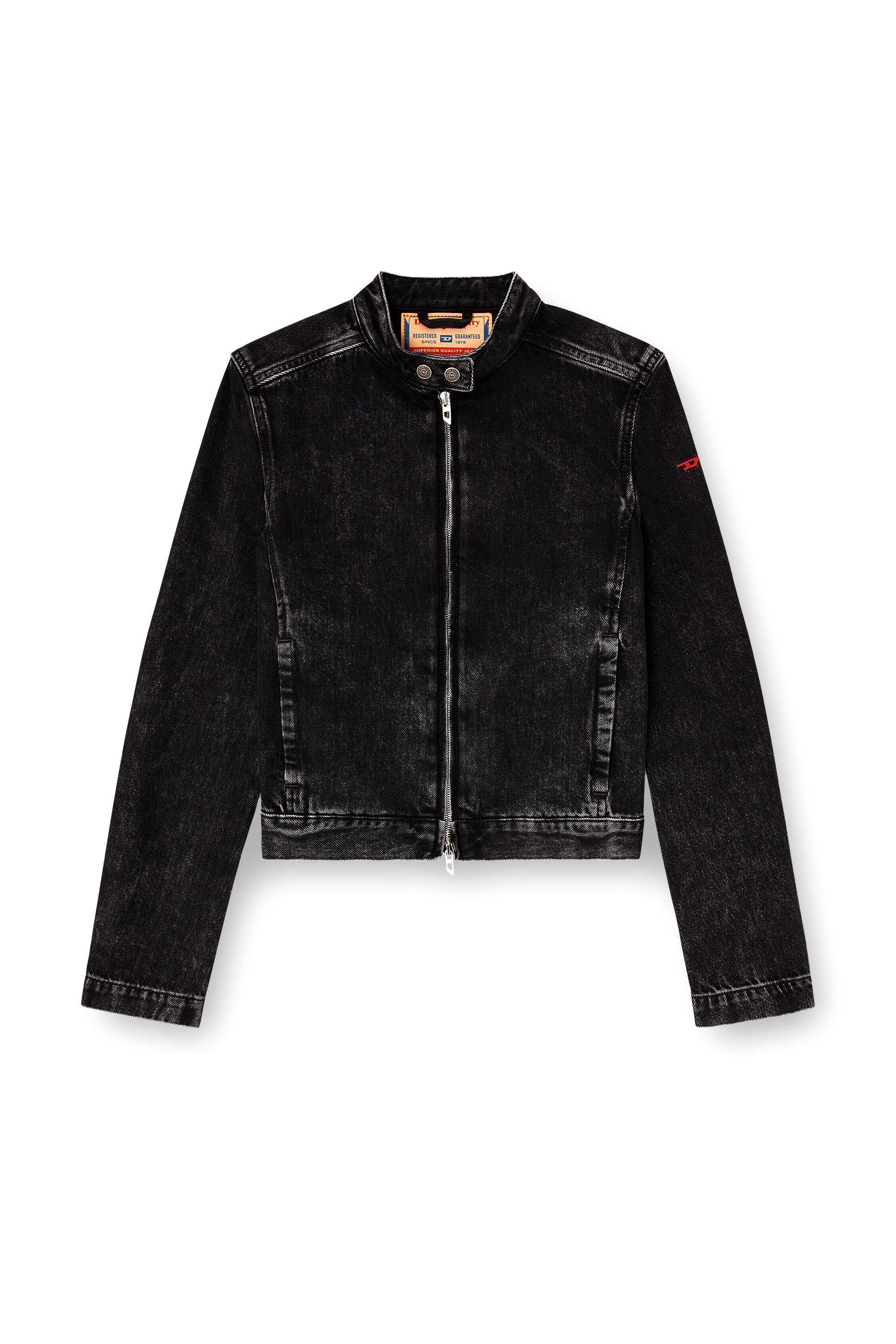 Diesel - DE-MORNIN, Damen Motorradjacke aus Denim in Clean-Wash-Denim in Schwarz - 3