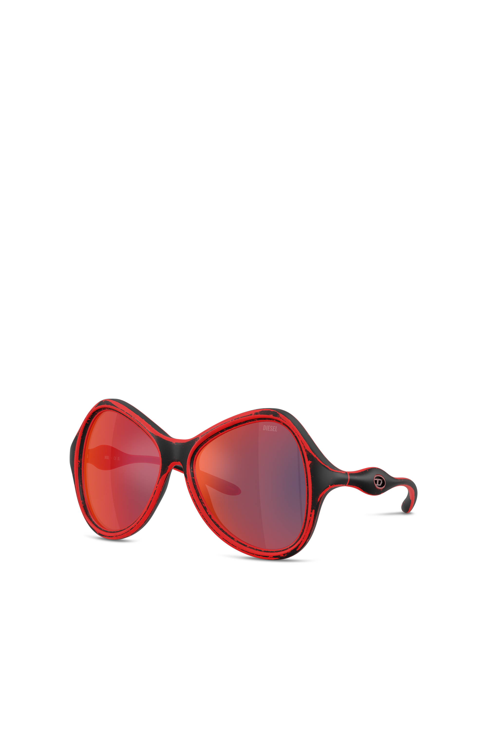 Diesel - 0DL3010U, Unisex Cateye-Sonnenbrillen in Schwarz/Rot - 4