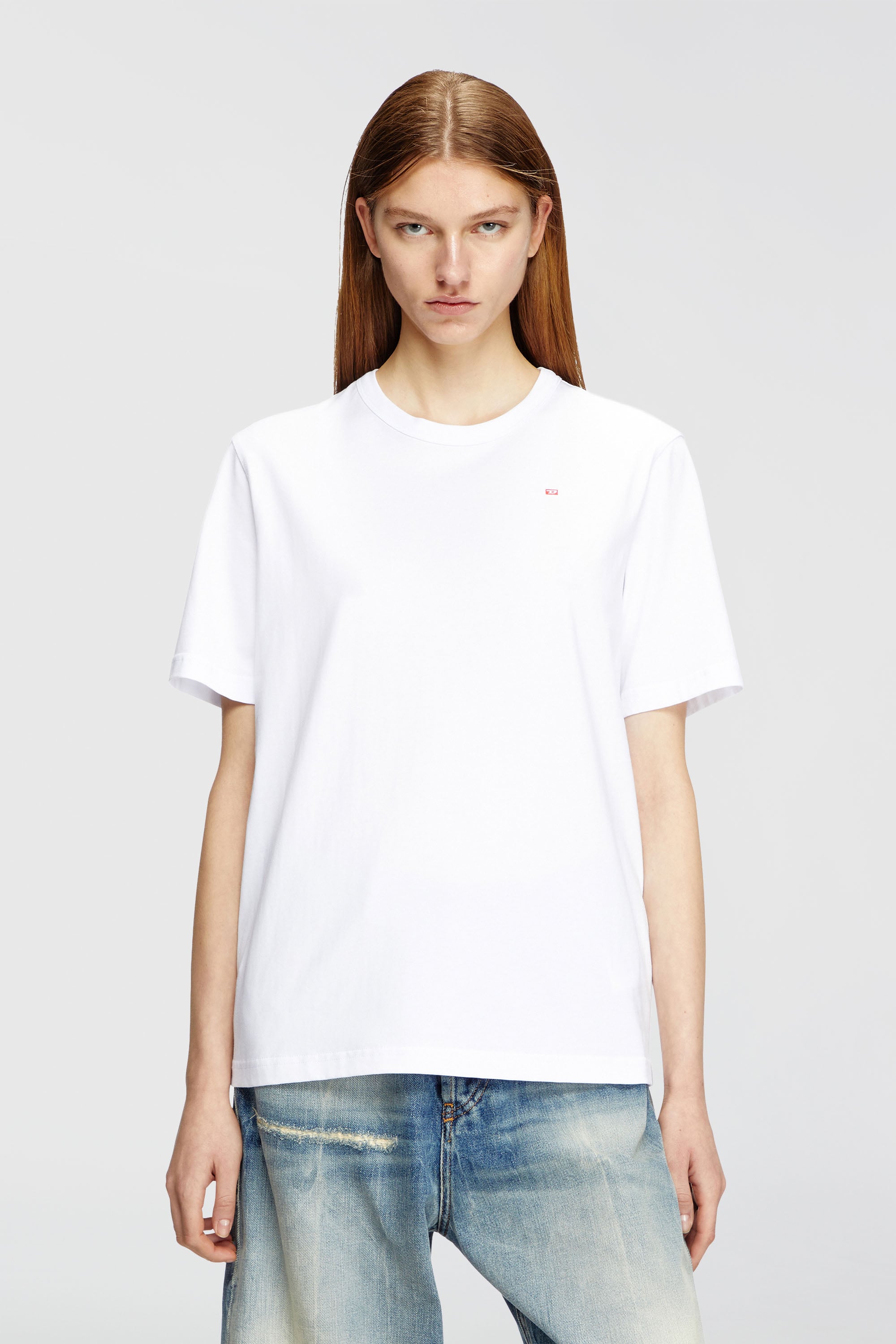 Diesel - T-ADJUST-MICRODIV, Unisex T-Shirt mit gesticktem Mikro-Logo in Wei&szlig; - 1