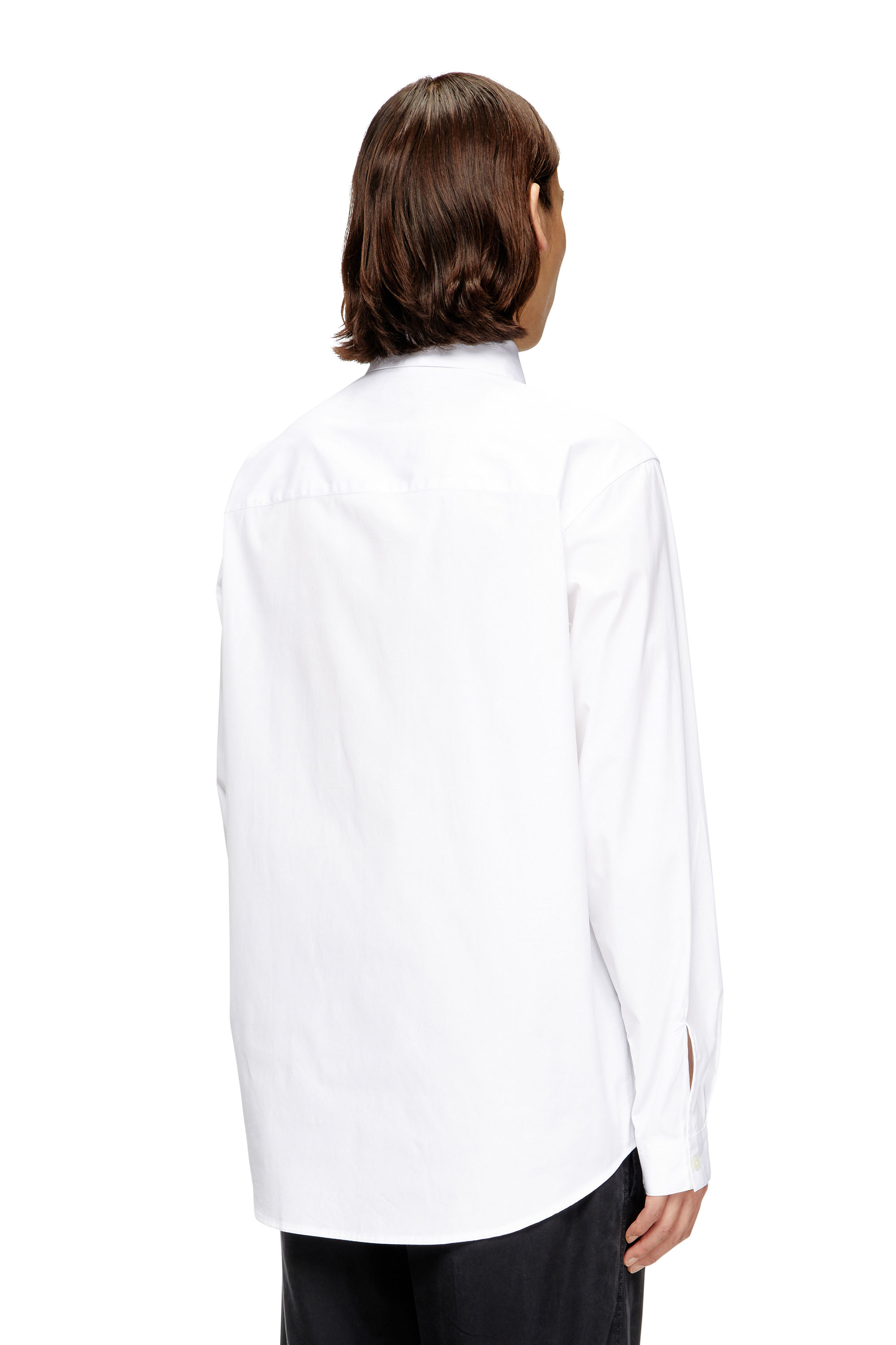 Diesel - S-SIMPLY-GSBH, Herren Stretch-Popeline-Hemd mit Stickerei in Weiß - 4