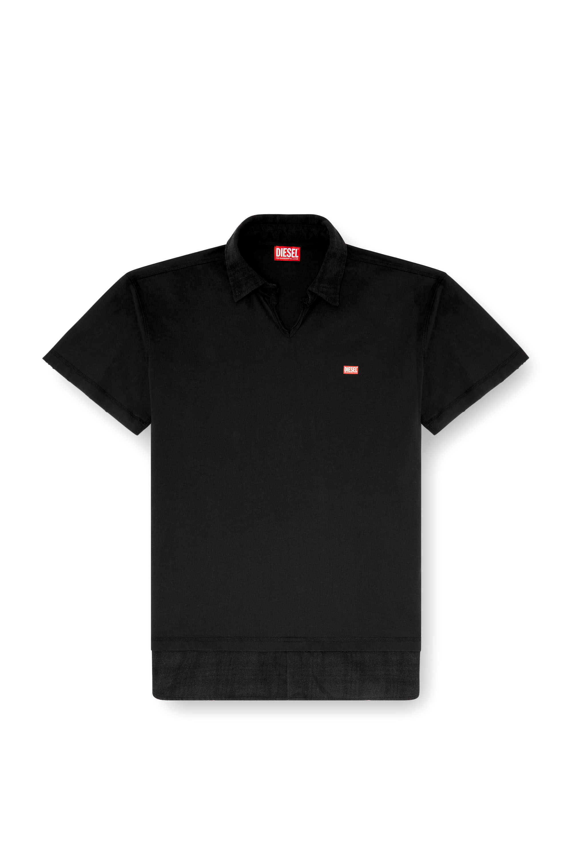 Diesel - T-ANSEL, Herren Jersey-Poloshirt mit Flanellkaro-Details in null - 3