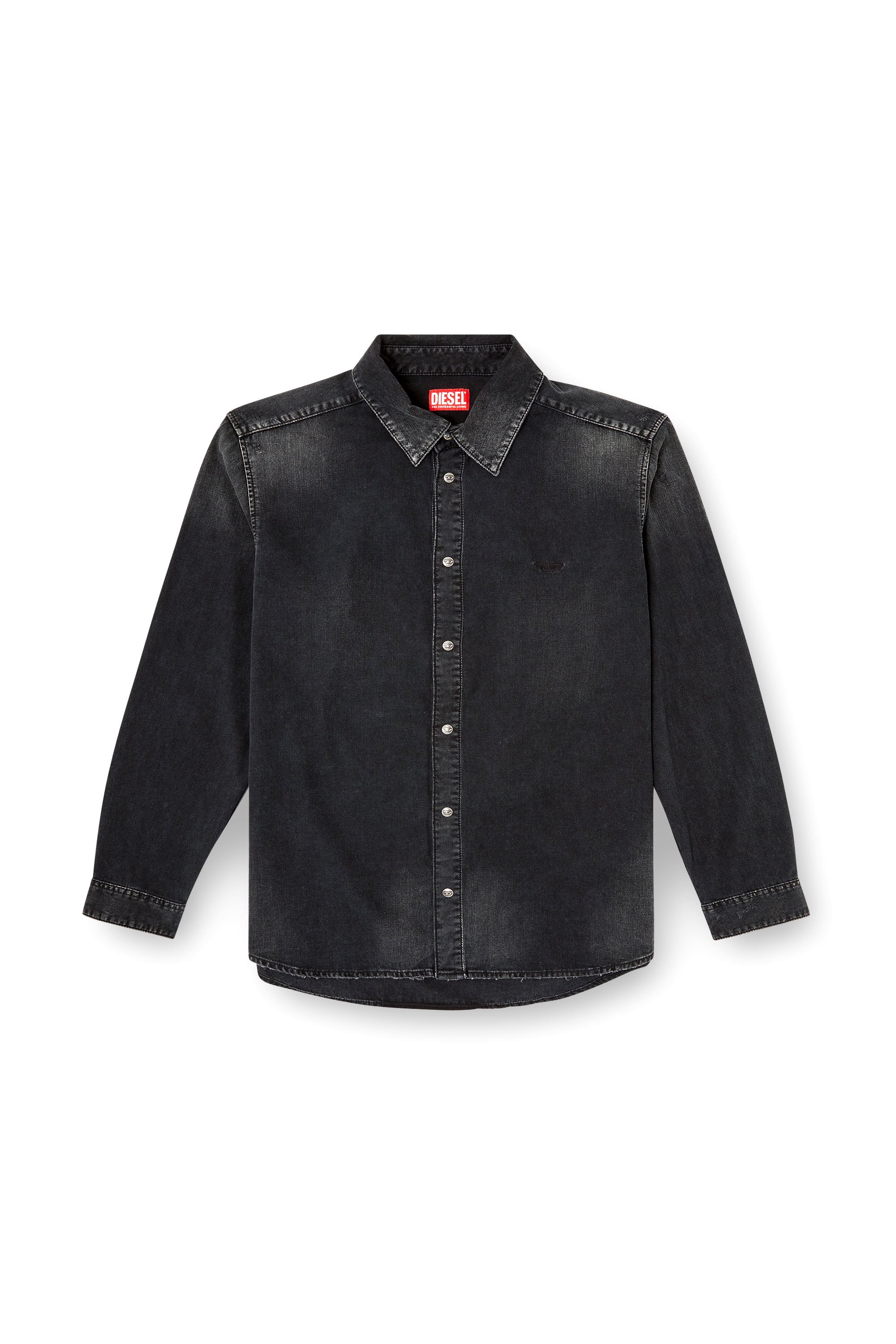 Diesel - D-SIMPLY, Herren Lang&auml;rmeliges Denimhemd in Schwarz - 3