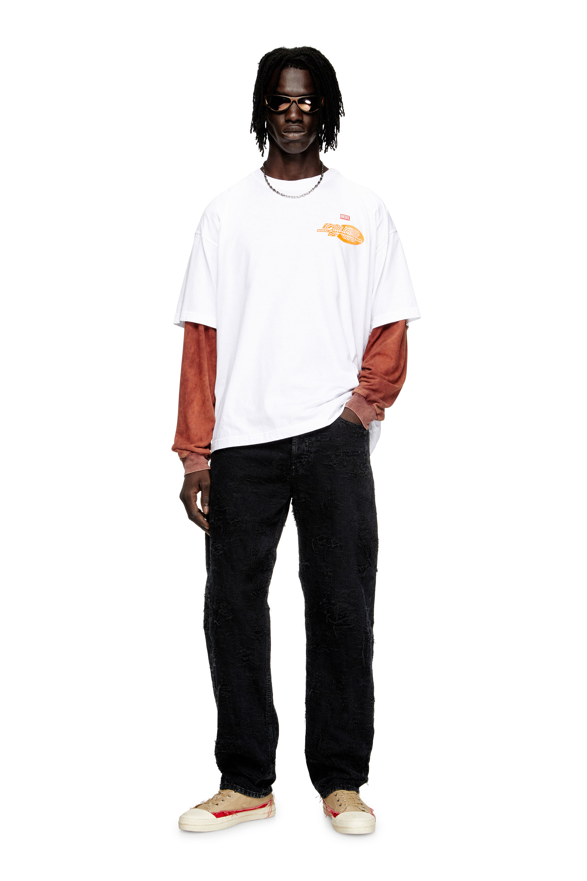 Diesel - T-BOXT-T23, Herren Baumwoll-T-Shirt mit Grafikdruck in Weiß - 1