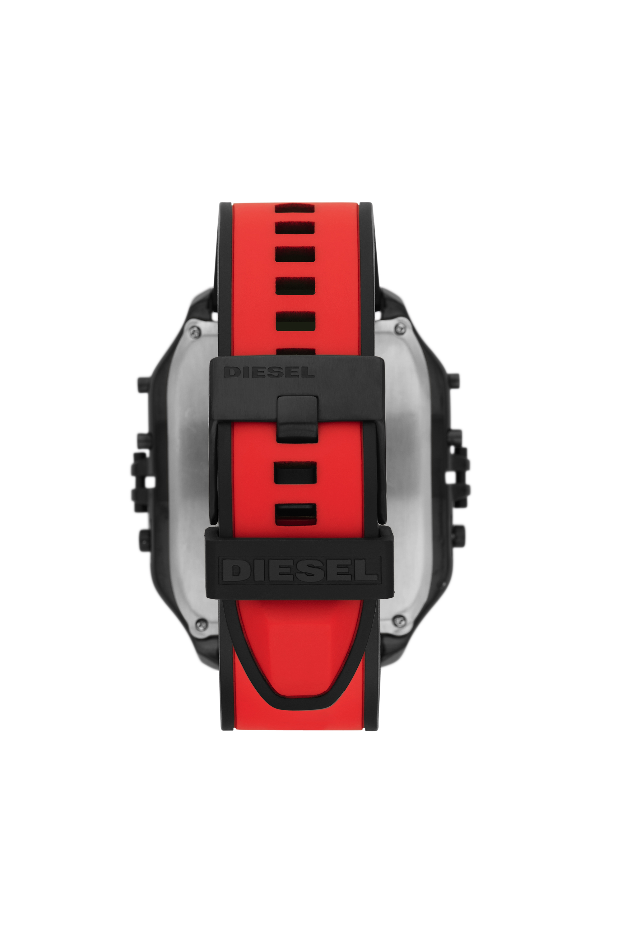 Diesel - DZ7453, Herren Clasher Armbanduhr Analog-Digital mit rotem Silikonarmband in Rot - 2