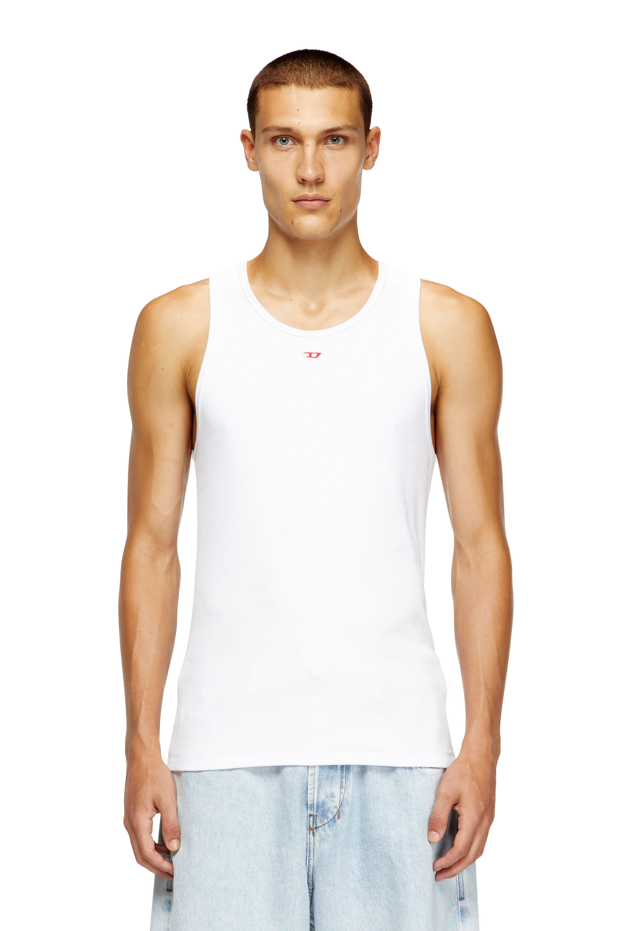 Diesel - T-LIFTY-D, Herren Tanktop mit Mini-D-Logo-Patch in Weiß - 1