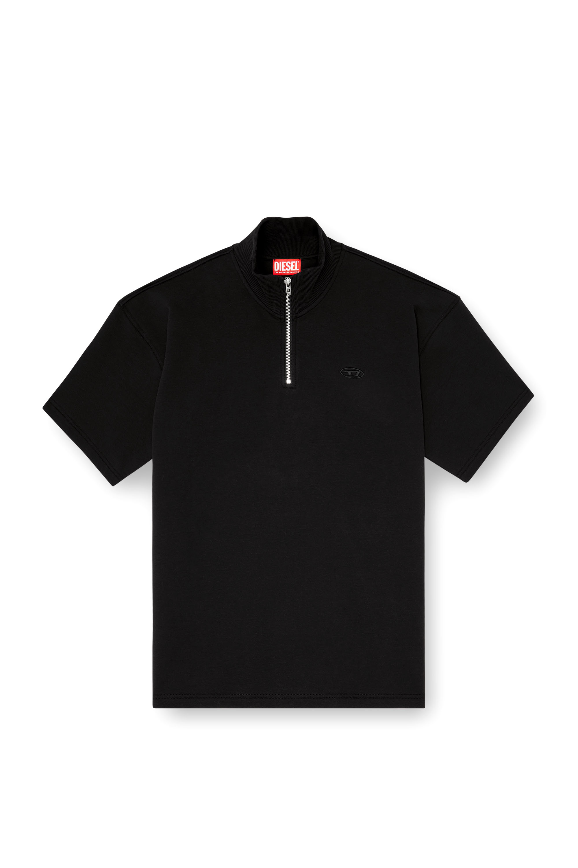 Diesel - S-CUBY, Herren Kurz&auml;rmliges Sweatshirt mit halbem zip aus leichtem Scuba in null - 2