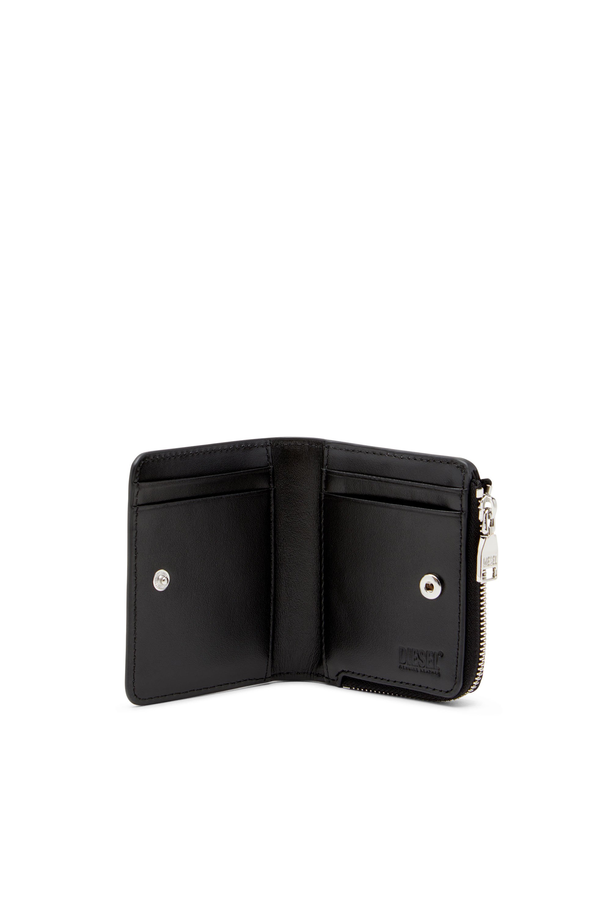 Diesel - PC MONOGRAM CARD HOLDER ZIP L, Herren Kartenetui aus geprägtem Leder in Schwarz - 3