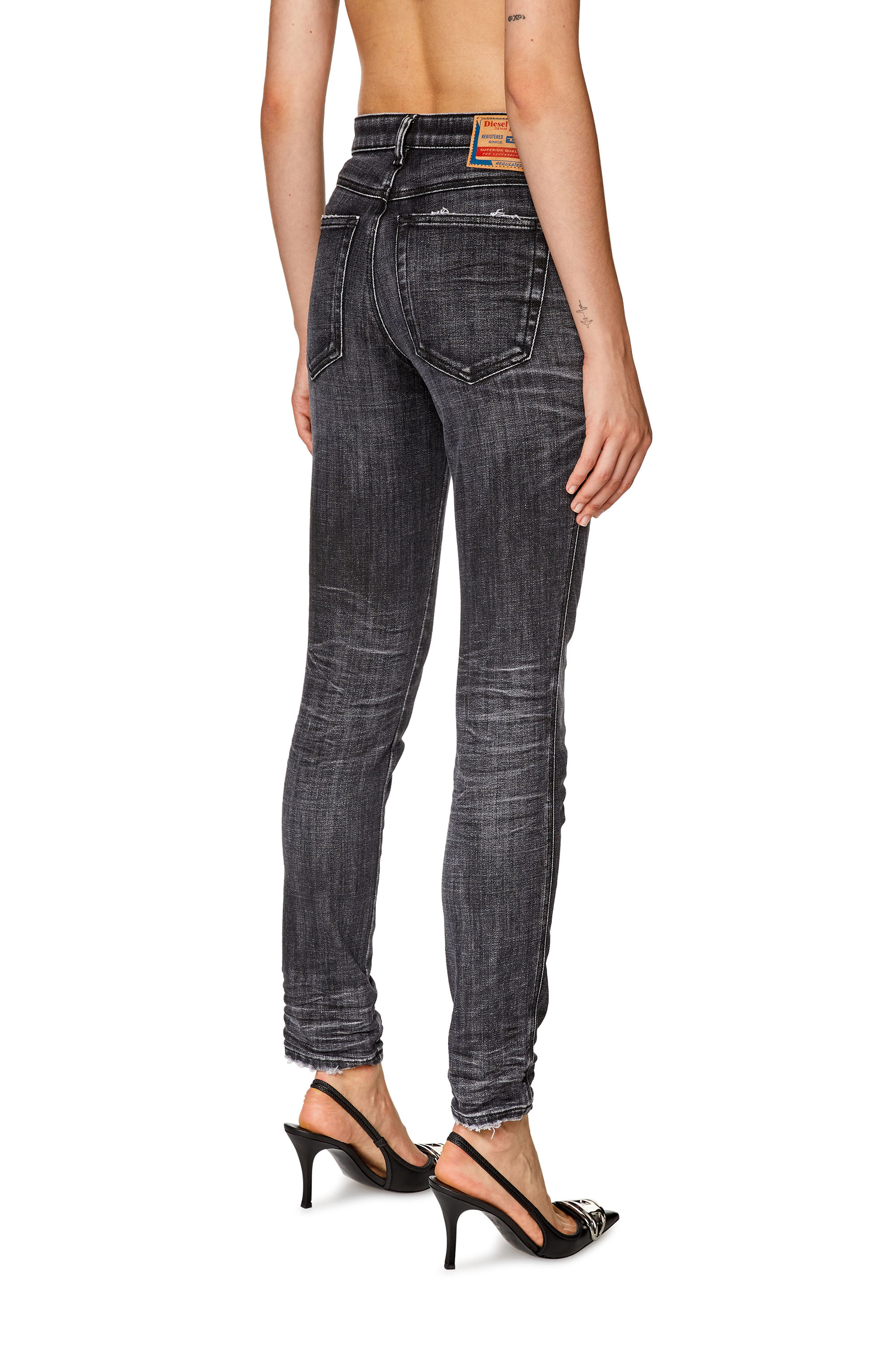 Diesel - Skinny Jeans 2015 Babhila 09G50, Schwarz/Dunkelgrau - Image 3