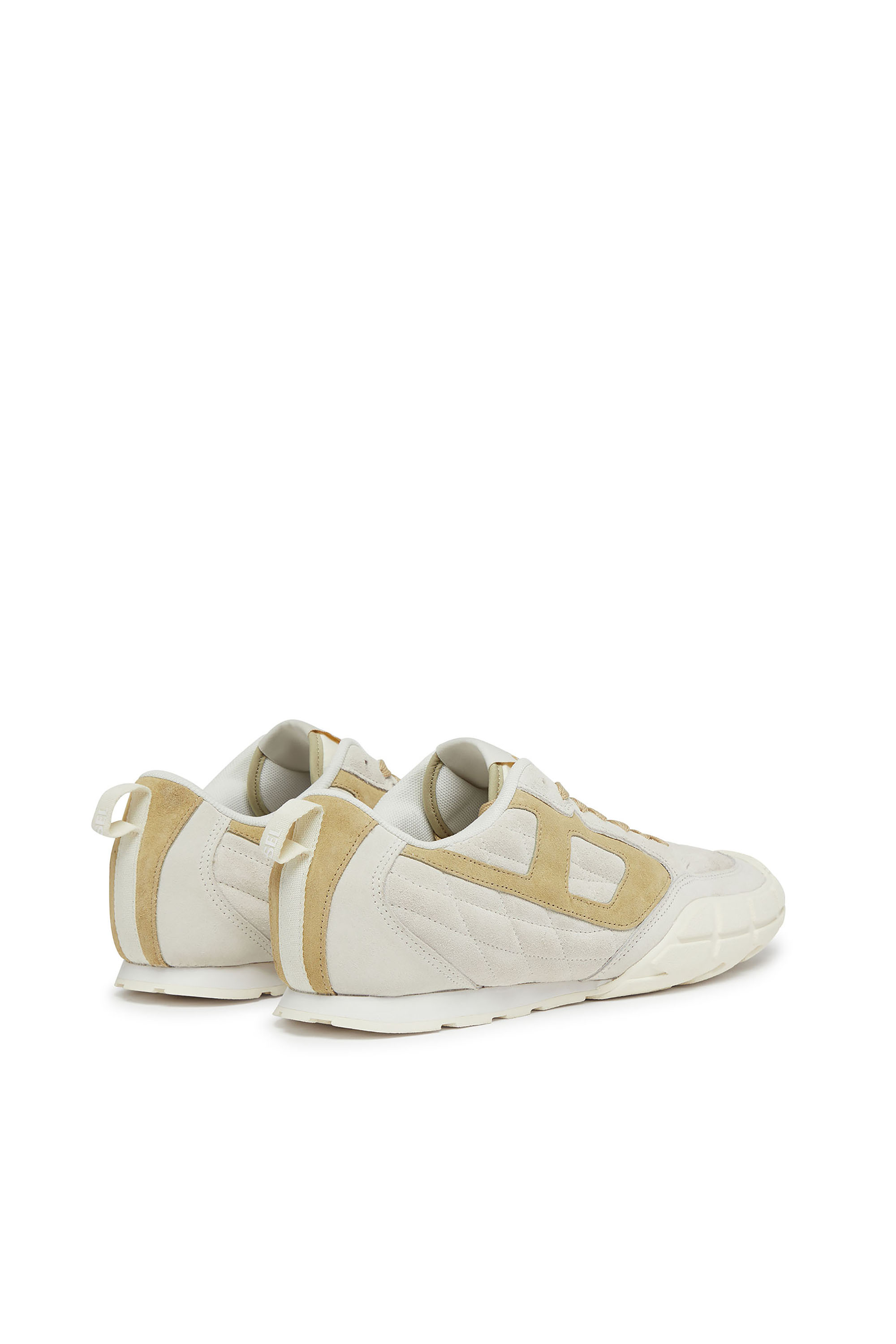 Diesel - S-PAGODHA LOW W, Damen S-Pagodha-Quilted Sneakers aus Veloursleder in Weiß/Braun - 3