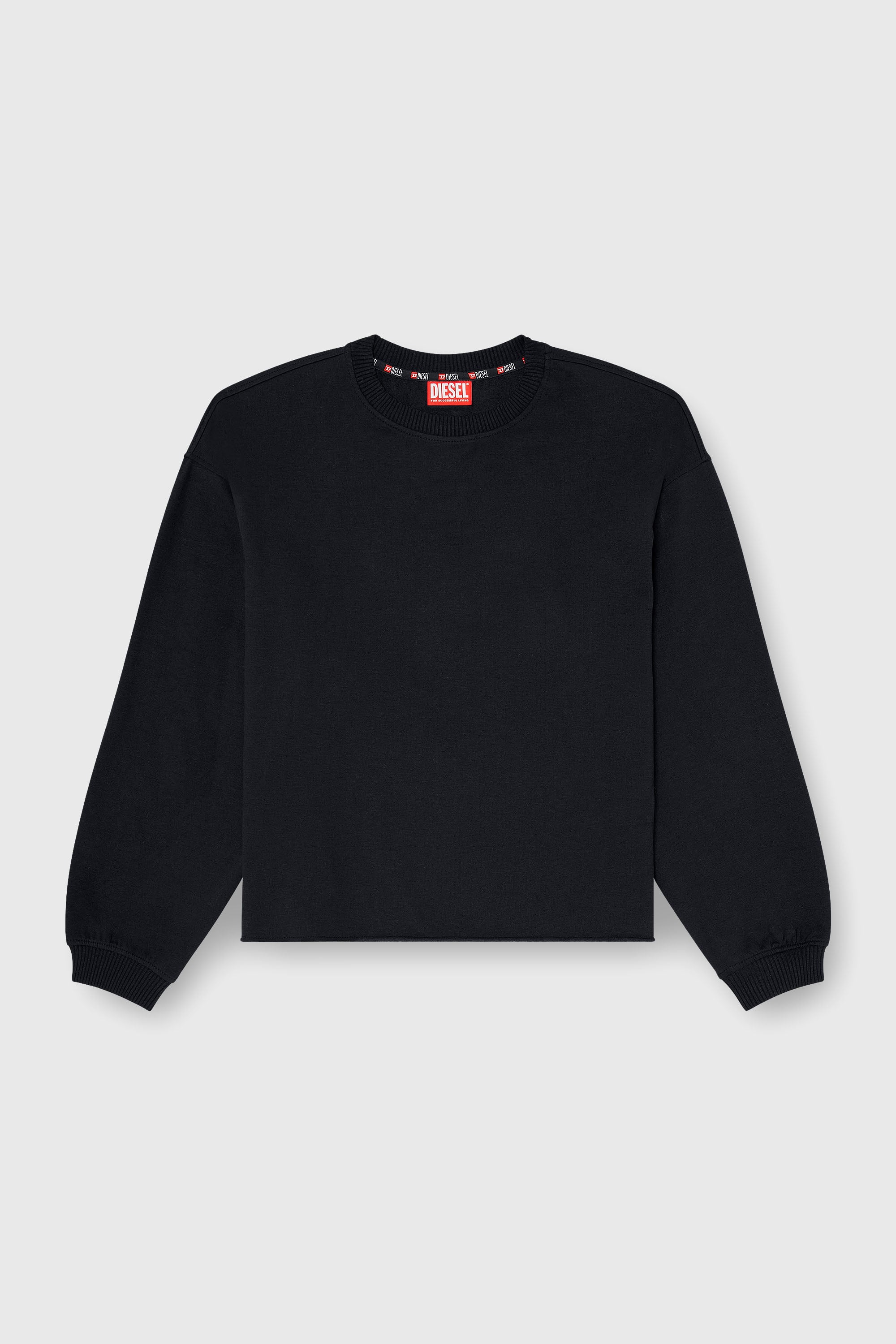 Diesel - PATRICIA-D-CORE, Damen Aufgerautes Sweatshirt mit offener Kante in Schwarz - 2