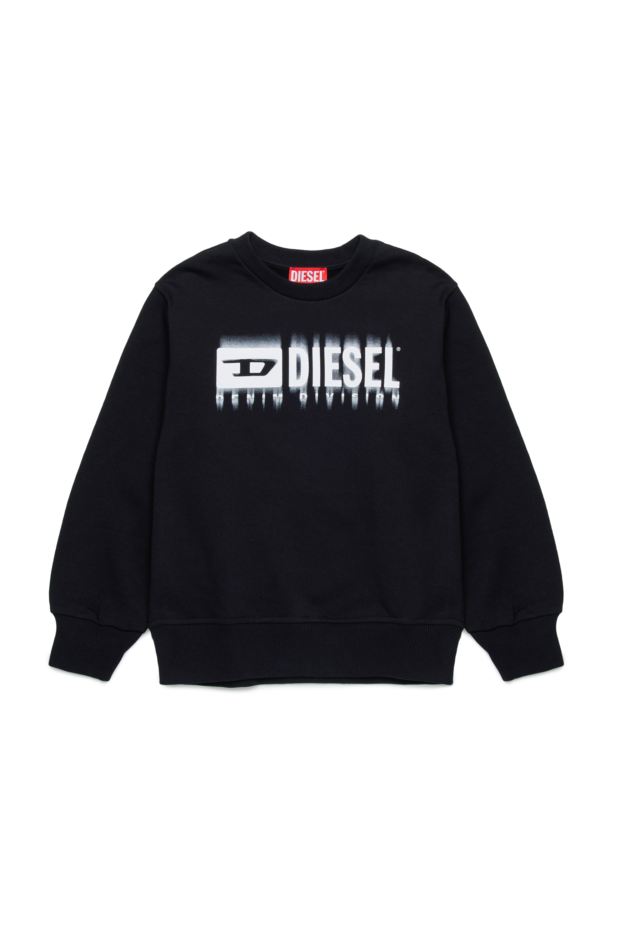 Diesel - SGINNL8 OVER, Herren Sweatshirt mit verschmiertem Logo in Schwarz - 1