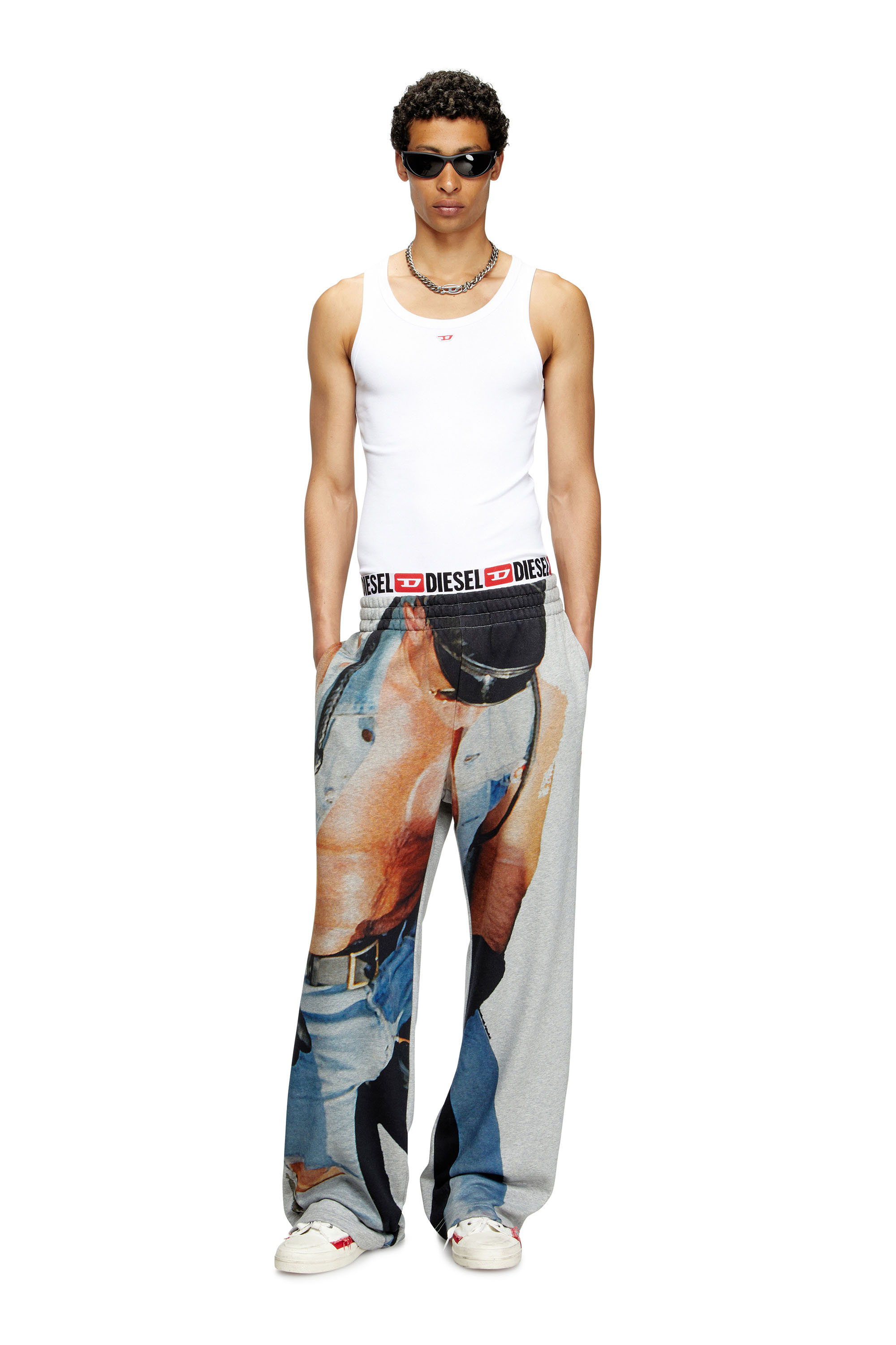 Diesel - PR-P-MARTAINS-TOM25, Unisex Sweathose mit Grafik-Print in Grau - 1