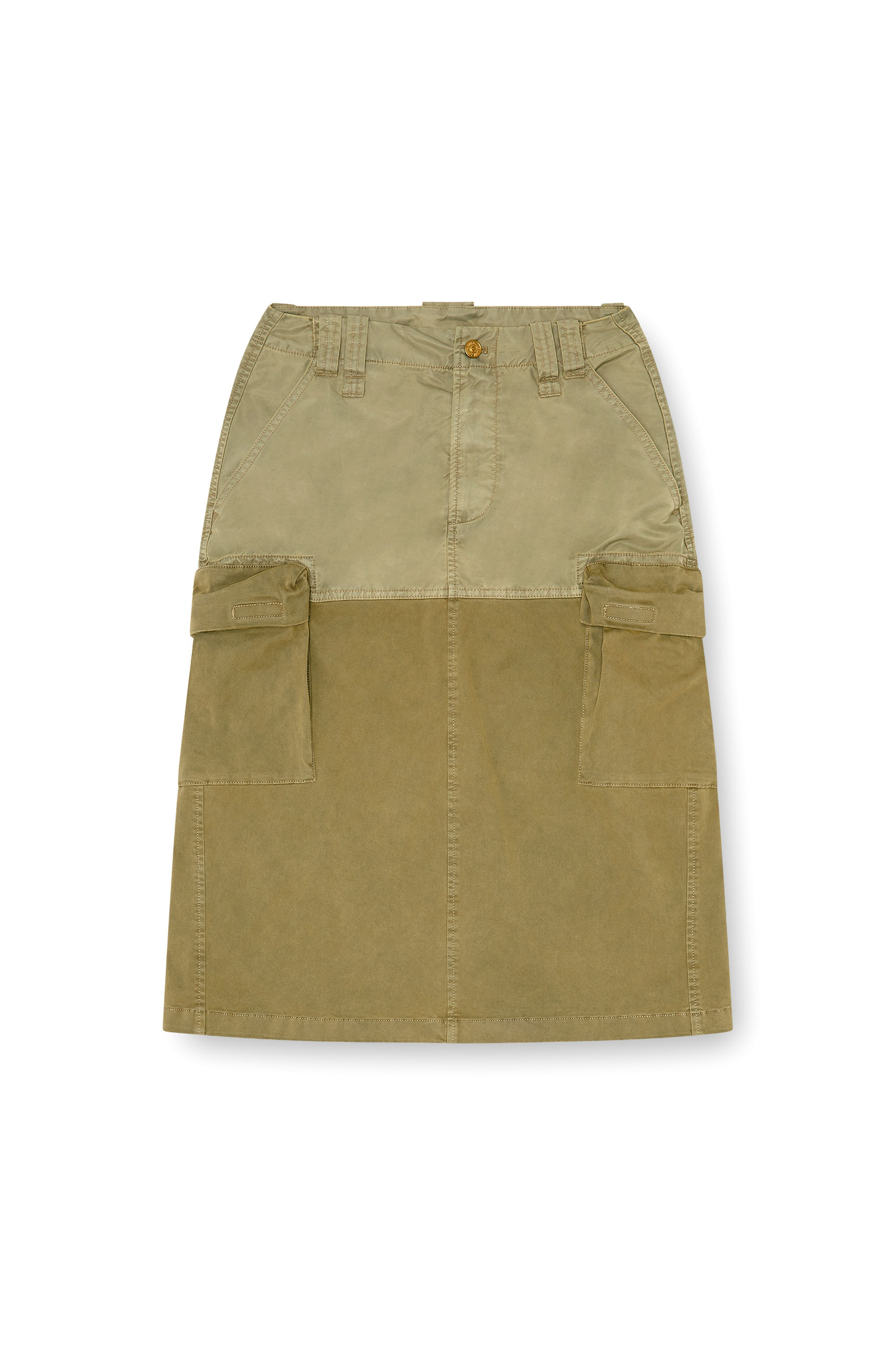 Diesel - O-DELE, Damen Cargo-Midirock aus Baumwolle und Nylon in null - 4