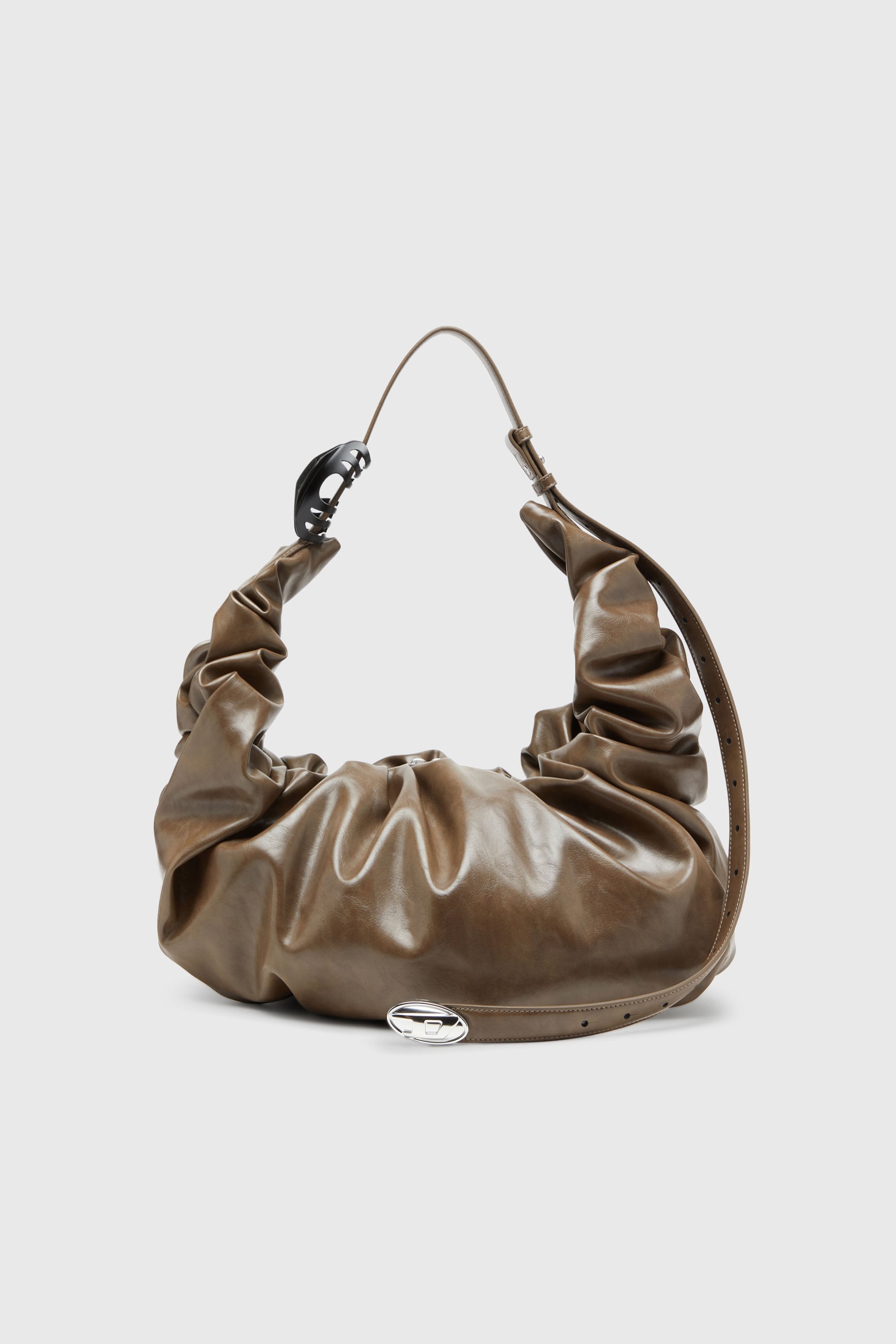 Diesel - GRAB-D HOBO L, Damen Grab-D-Gro&szlig;e zerknitterte Hobo-Tasche in Beige - 1