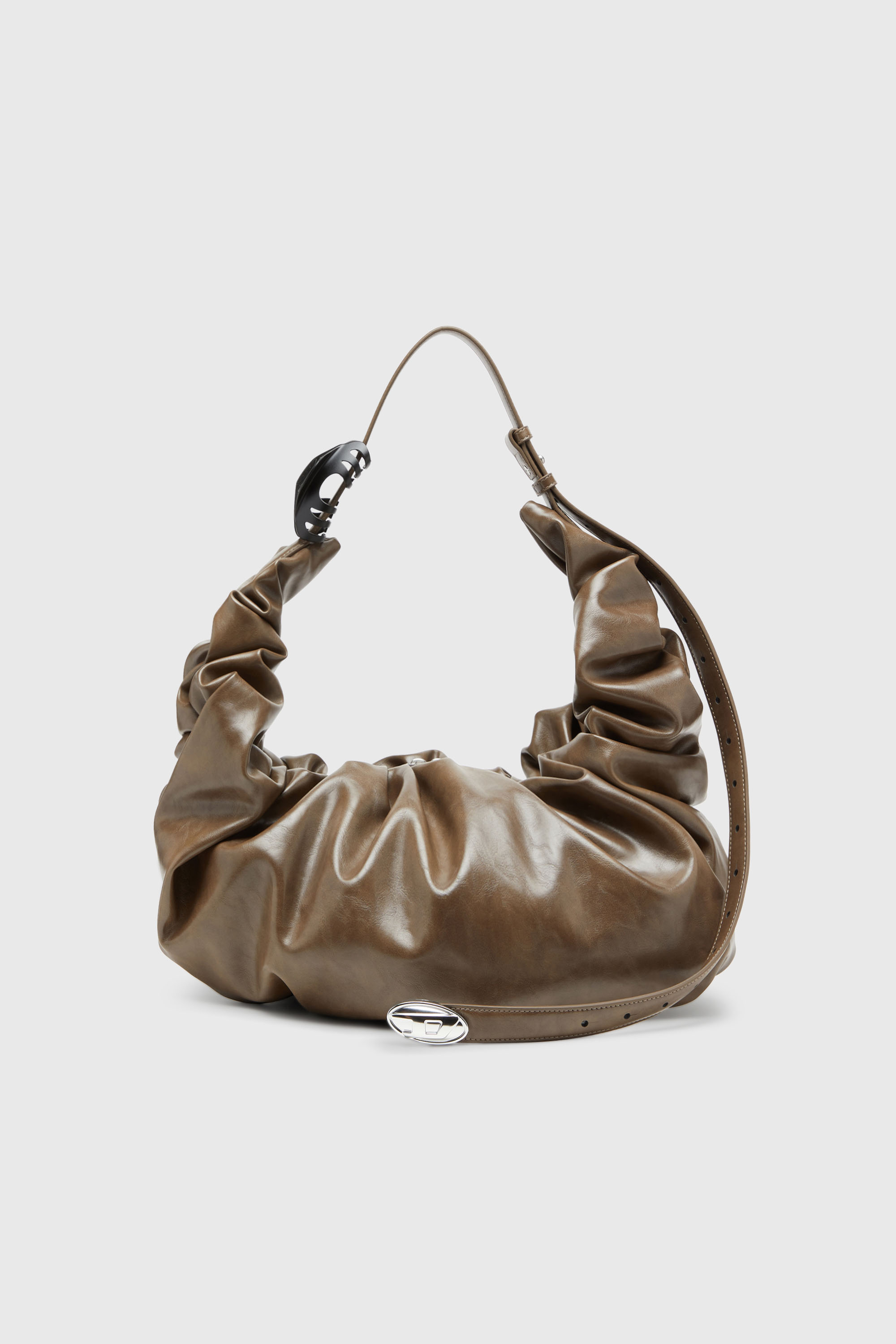 Diesel - GRAB-D HOBO L, Damen Grab-D-Gro&szlig;e zerknitterte Hobo-Tasche in Beige - 2