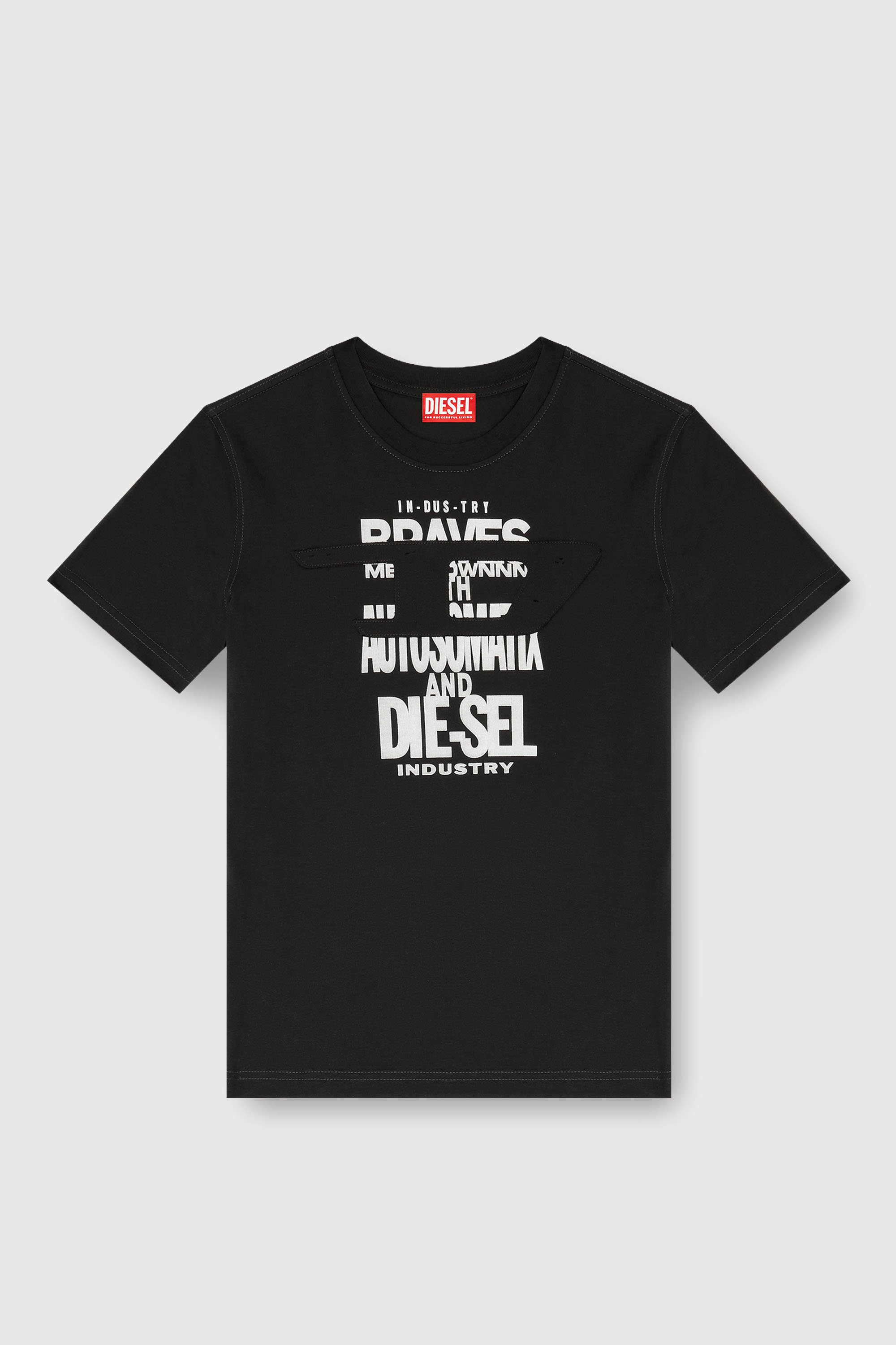 Diesel - T-REG-ZAL-V2, Damen T-Shirt aus Baumwolle mit Grafikprint in Schwarz - 2