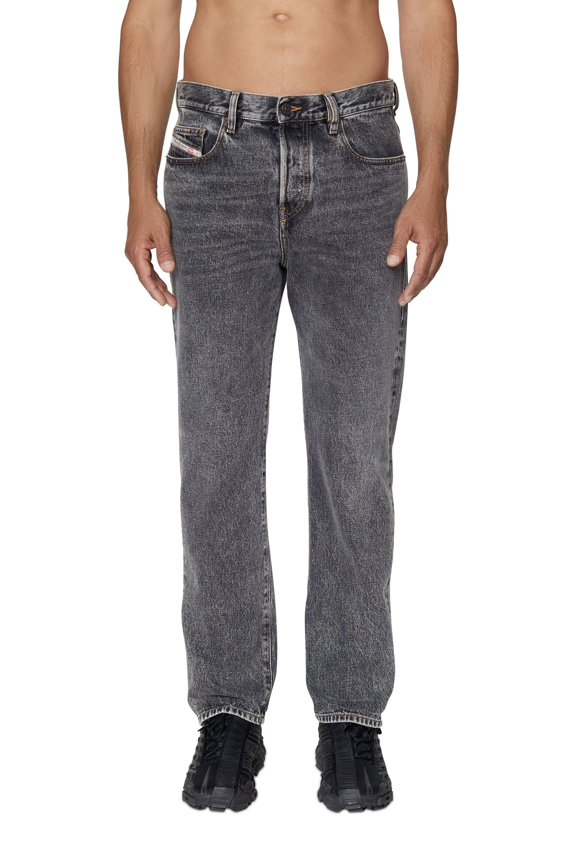Diesel - 2020 D-Viker 007E1 Straight Jeans, Schwarz/Dunkelgrau - Image 1