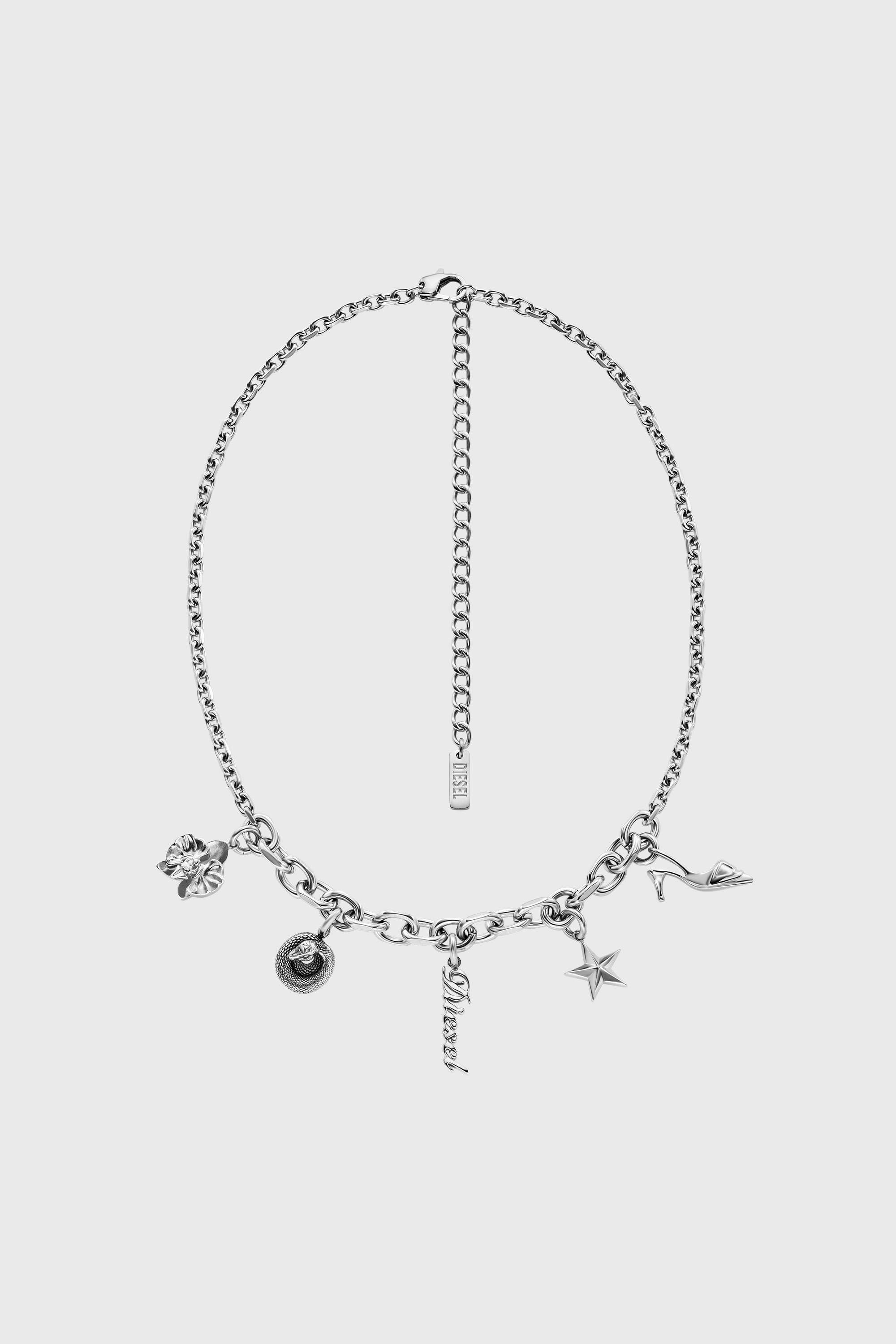 Diesel - DX1745040, Unisex Charm-Halskette aus Edelstahl in Silber - 1