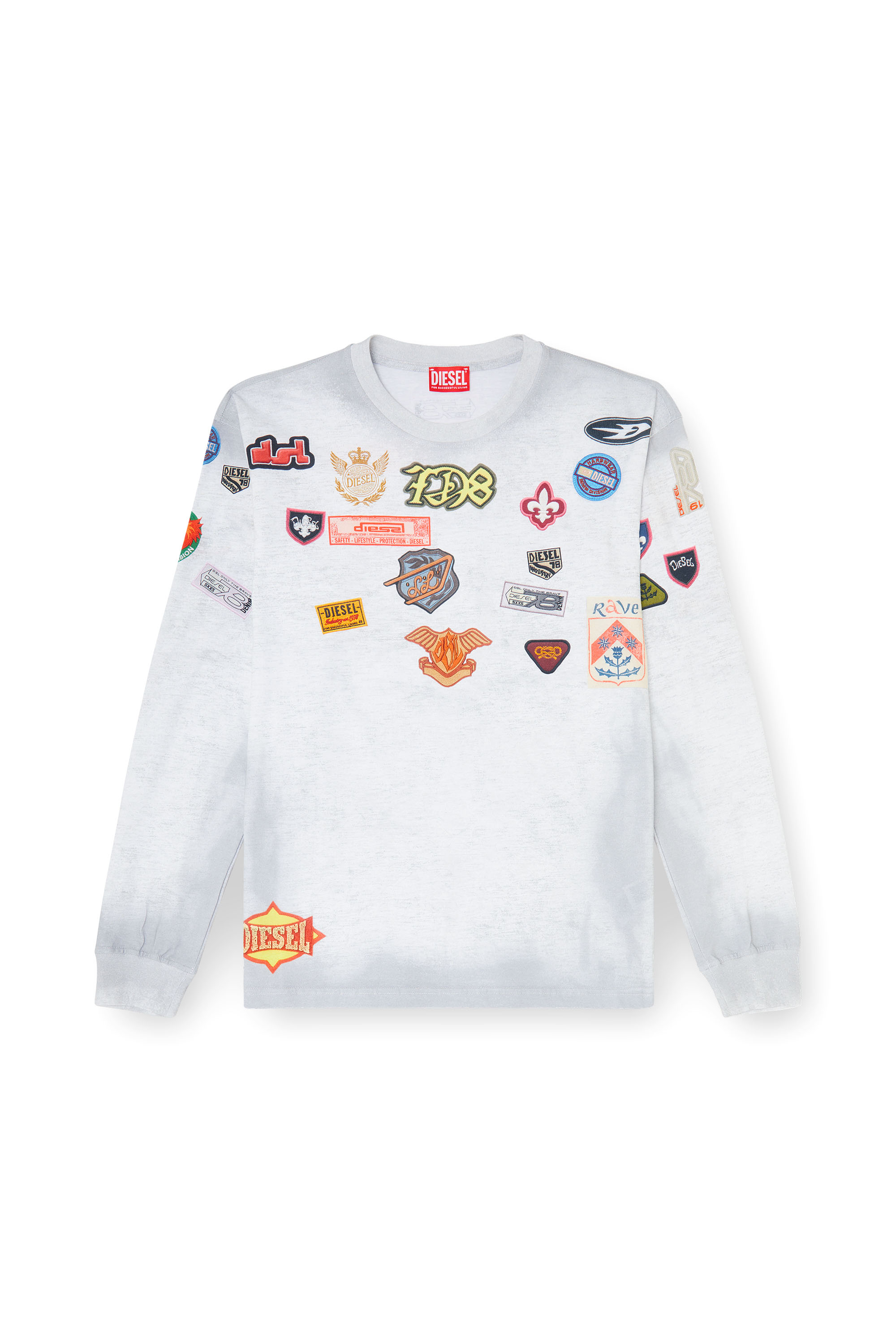 Diesel - T-NORME-LS-PATCHES, Herren Langarm-T-Shirt mit all-over patches print in null - 2