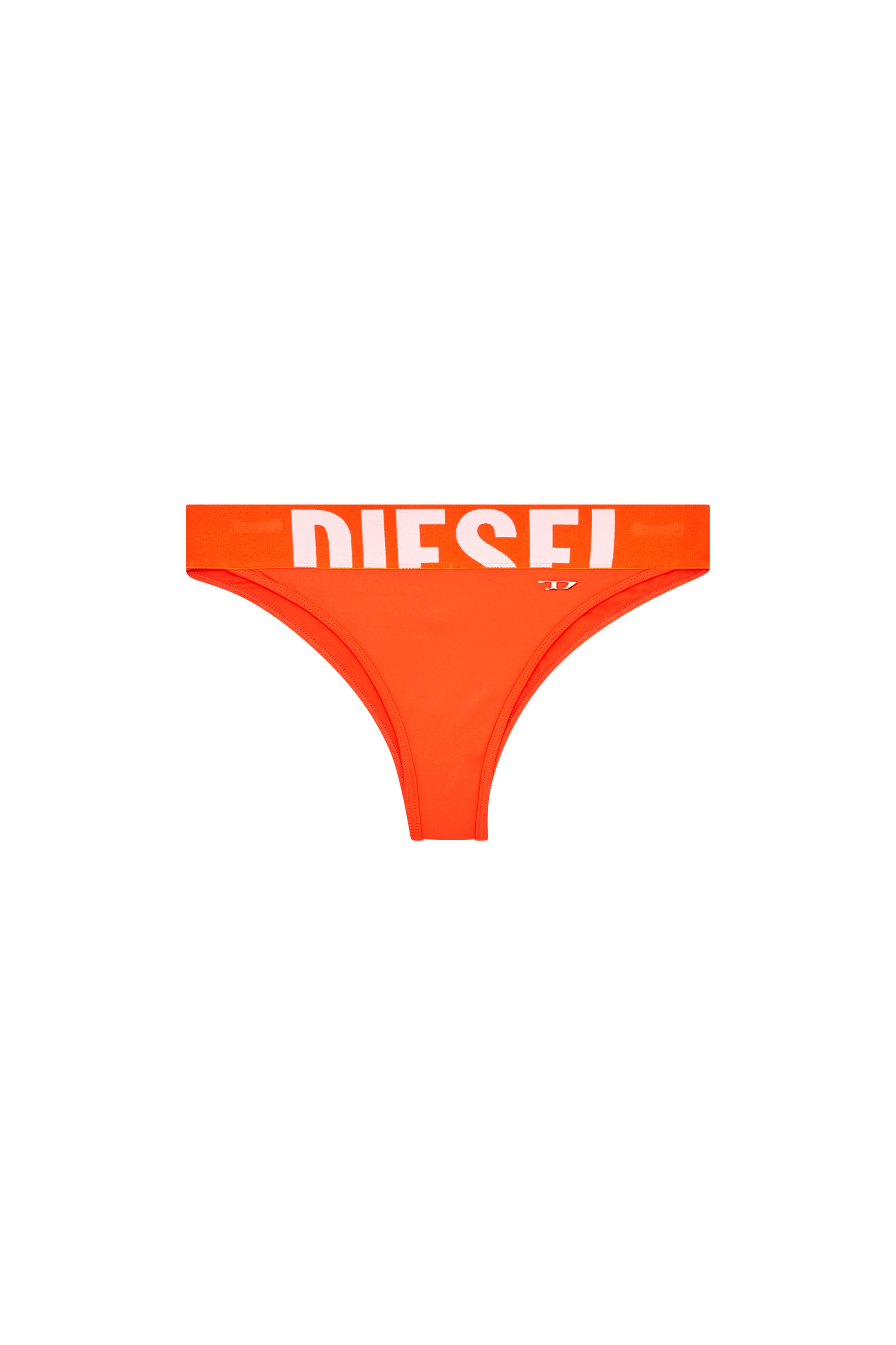 Diesel - LOLA-D-POP, Damen Bikini-Hose mit abgeschnittenem Logo in Orange - 4