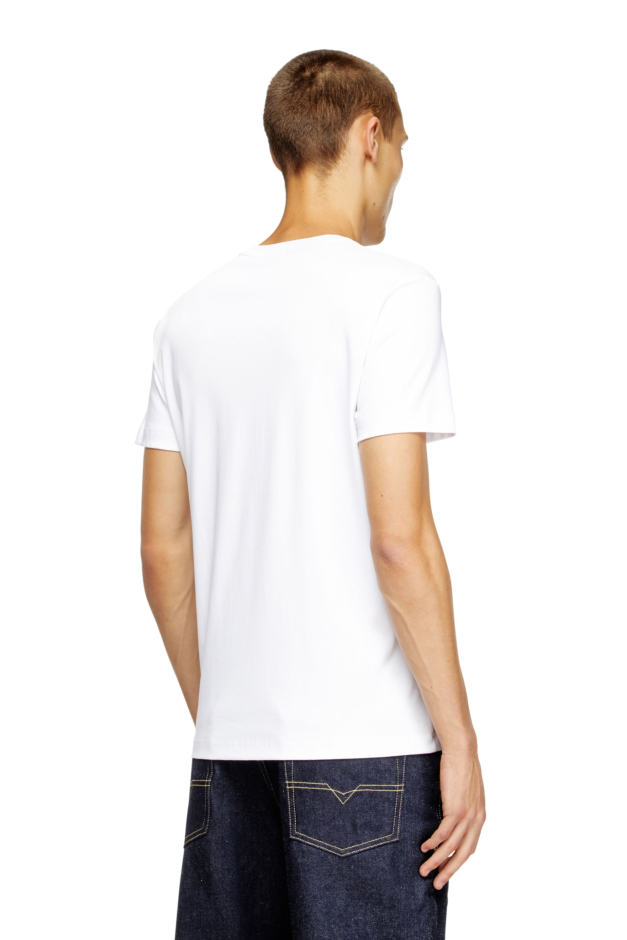Diesel - T-MIEGOR-K77, Herren T-Shirt aus merzerisierter Baumwolle in Weiß - 4