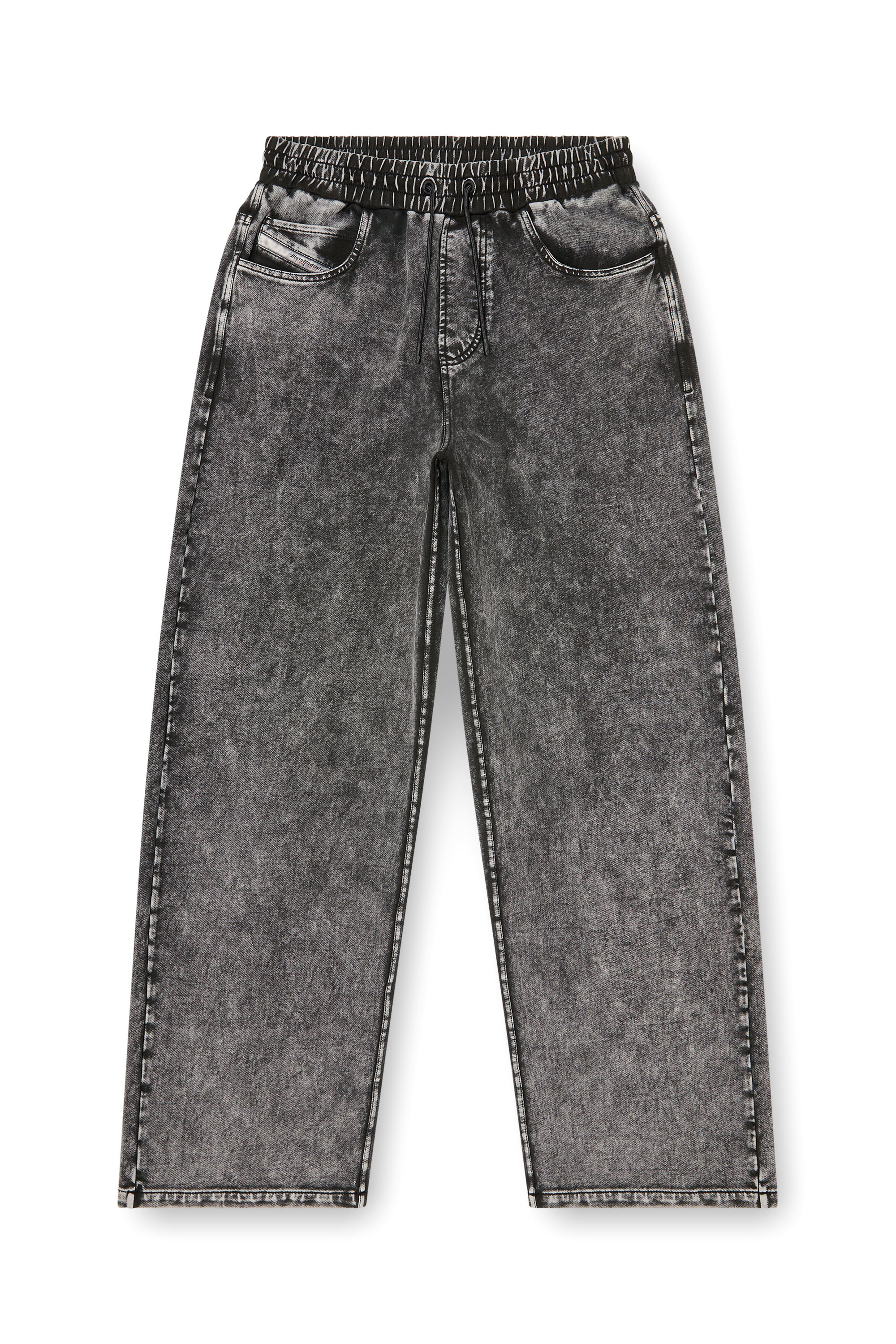 Diesel - P-STUK, Herren Sweatpants mit Denim-Effekt in Grau - 2