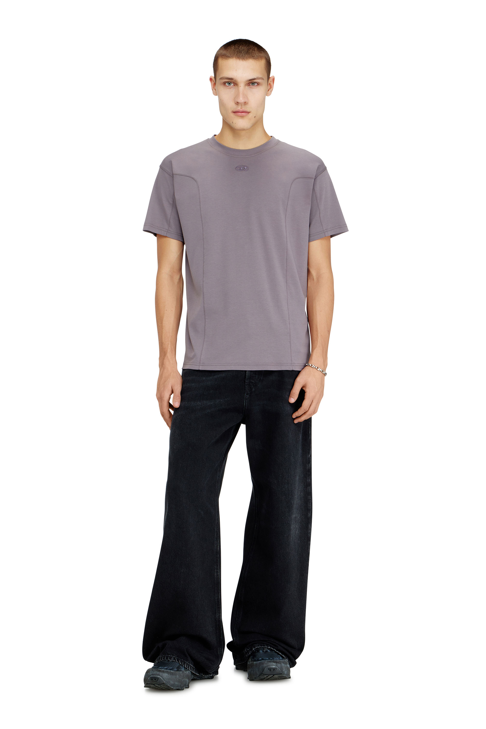 Diesel - T-NORM-INT, Herren Kurzarm-T-Shirt mit Eins&auml;tzen in null - 2