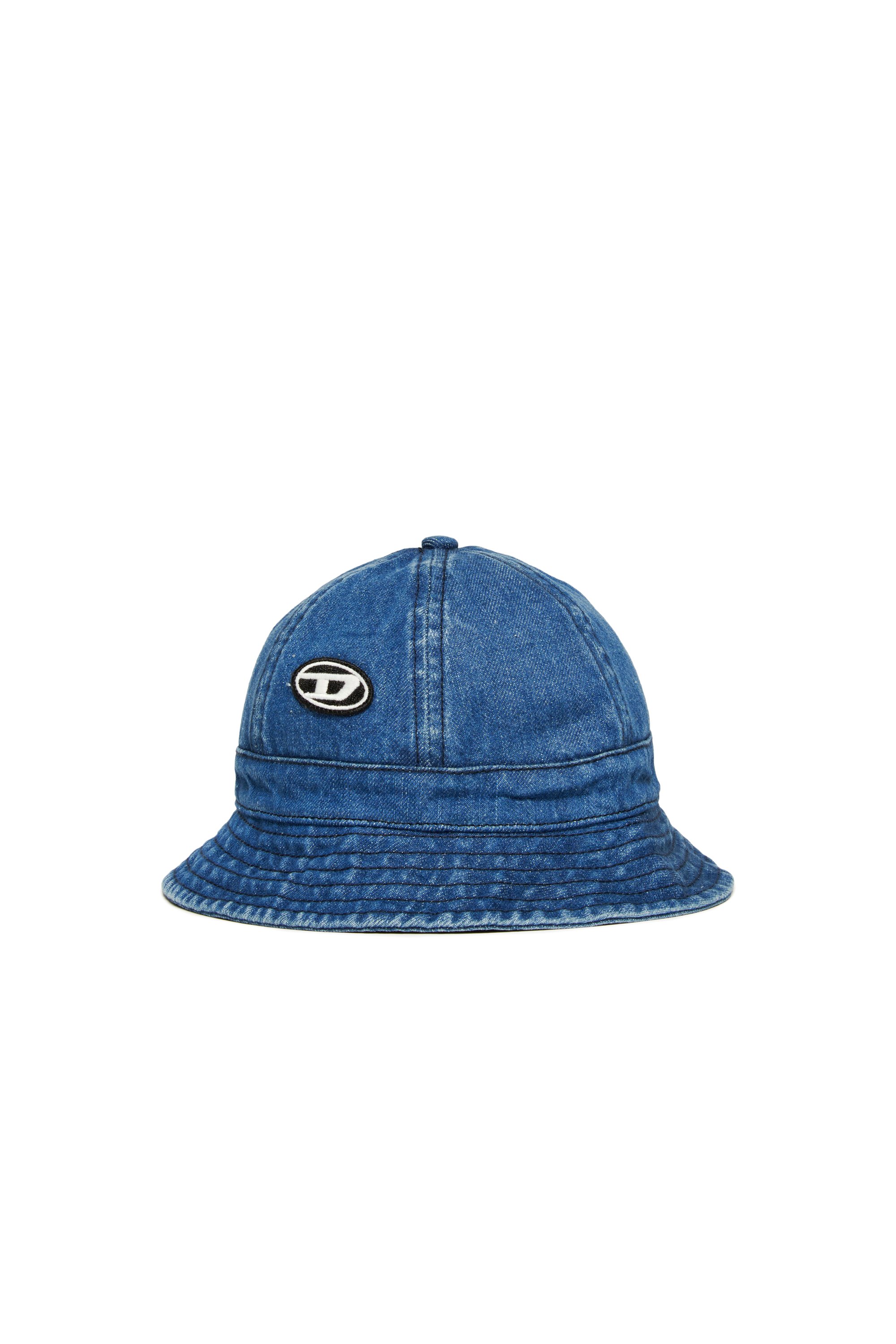 Diesel - FDENB, Unisex Fisherhut aus Denim mit Oval D-Patch in Mittelblau - 1