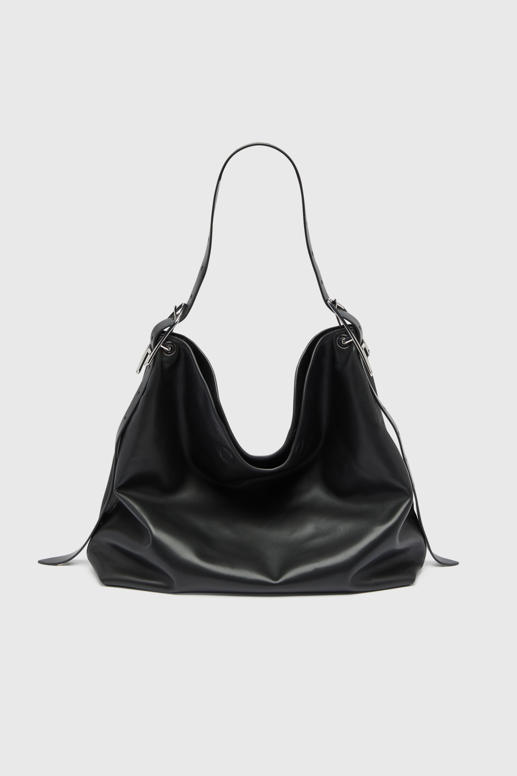 Diesel - D-LINE HOBO L, Damen D-Line-Leder Hobo-Tasche in Schwarz - 2