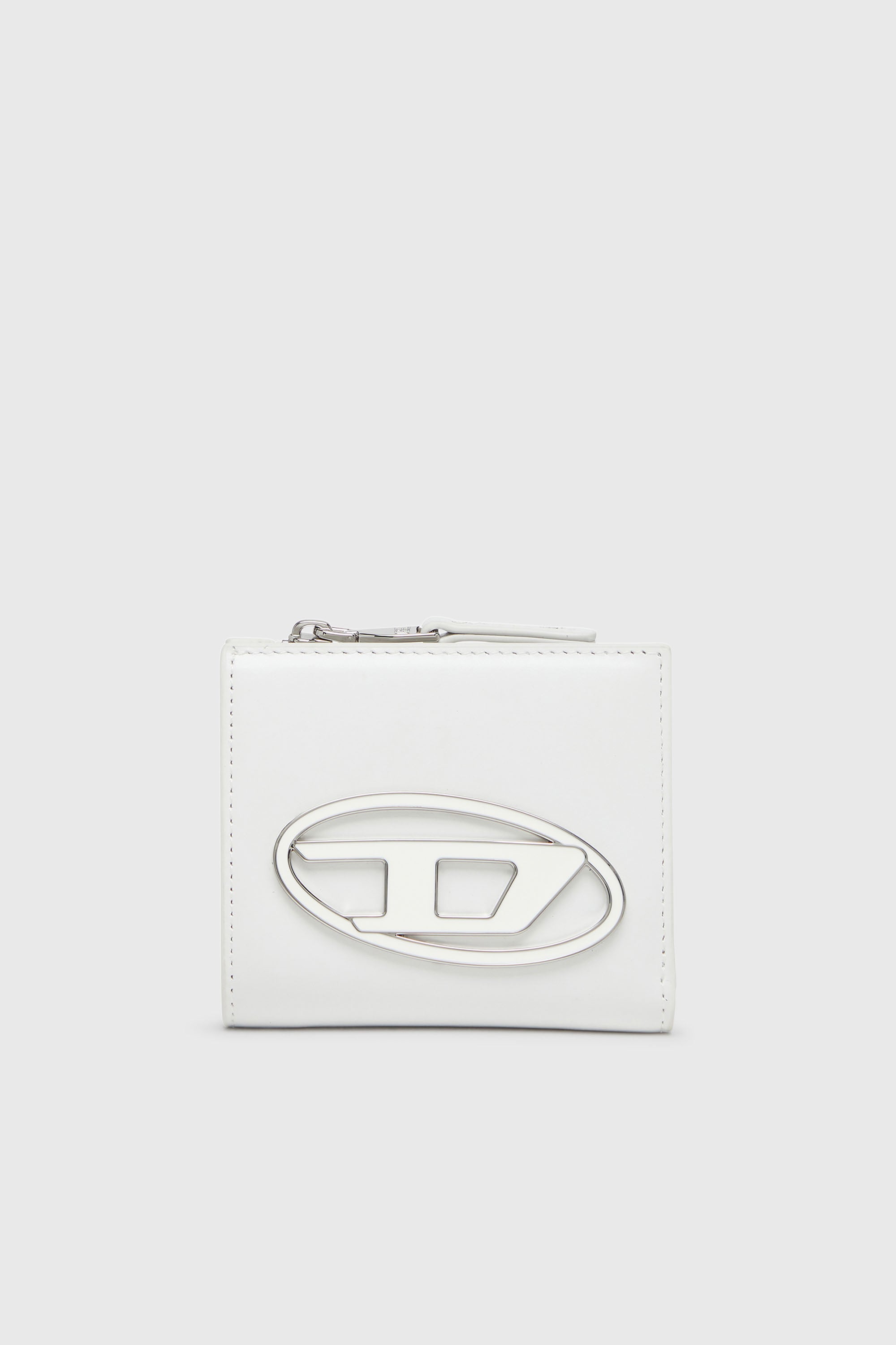 Diesel - 1DR BI FOLD ZIP L, Damen Faltportemonnaie aus Leder in Wei&szlig; - 1