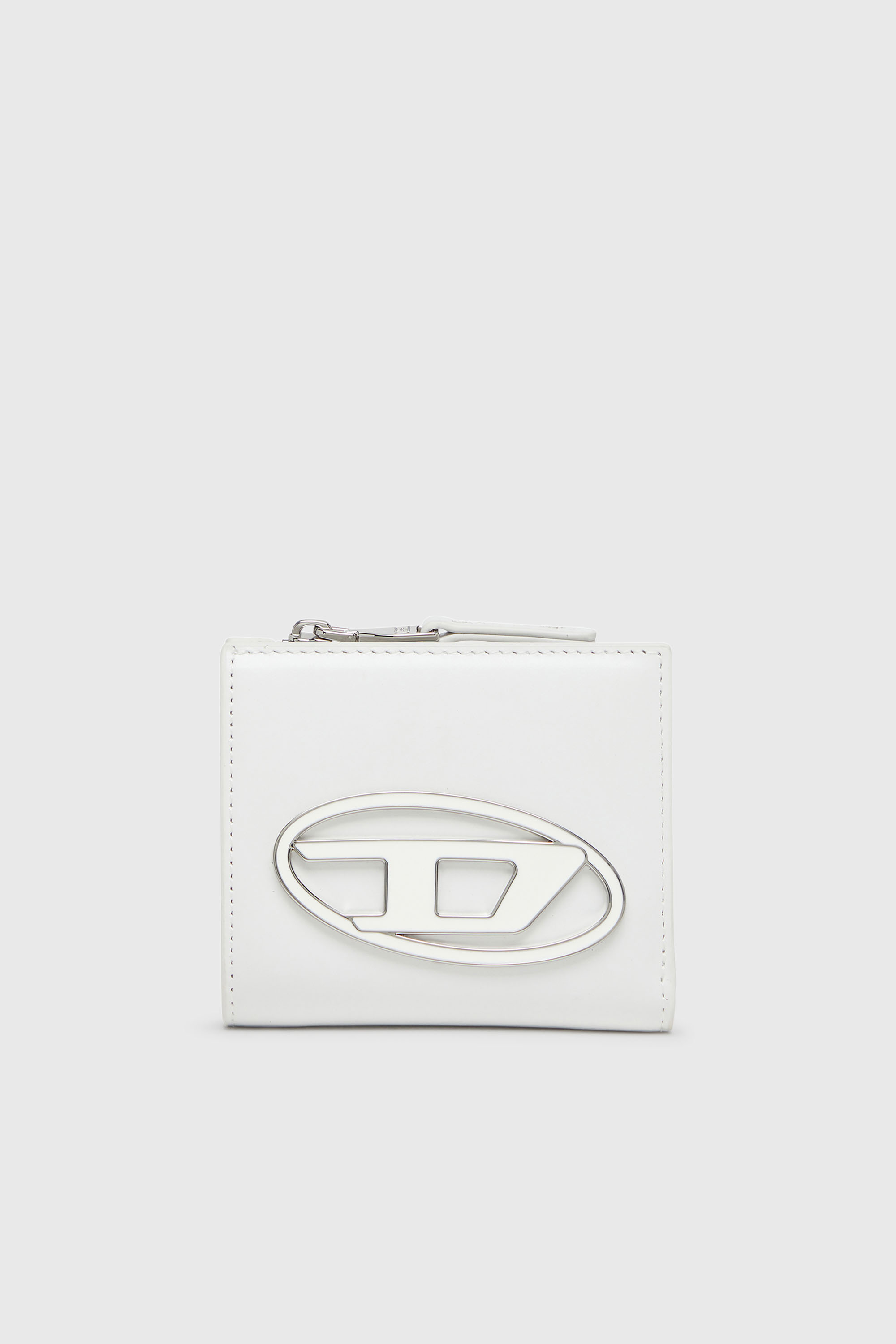 Diesel - 1DR BI FOLD ZIP L, Damen Faltportemonnaie aus Leder in Wei&szlig; - 1