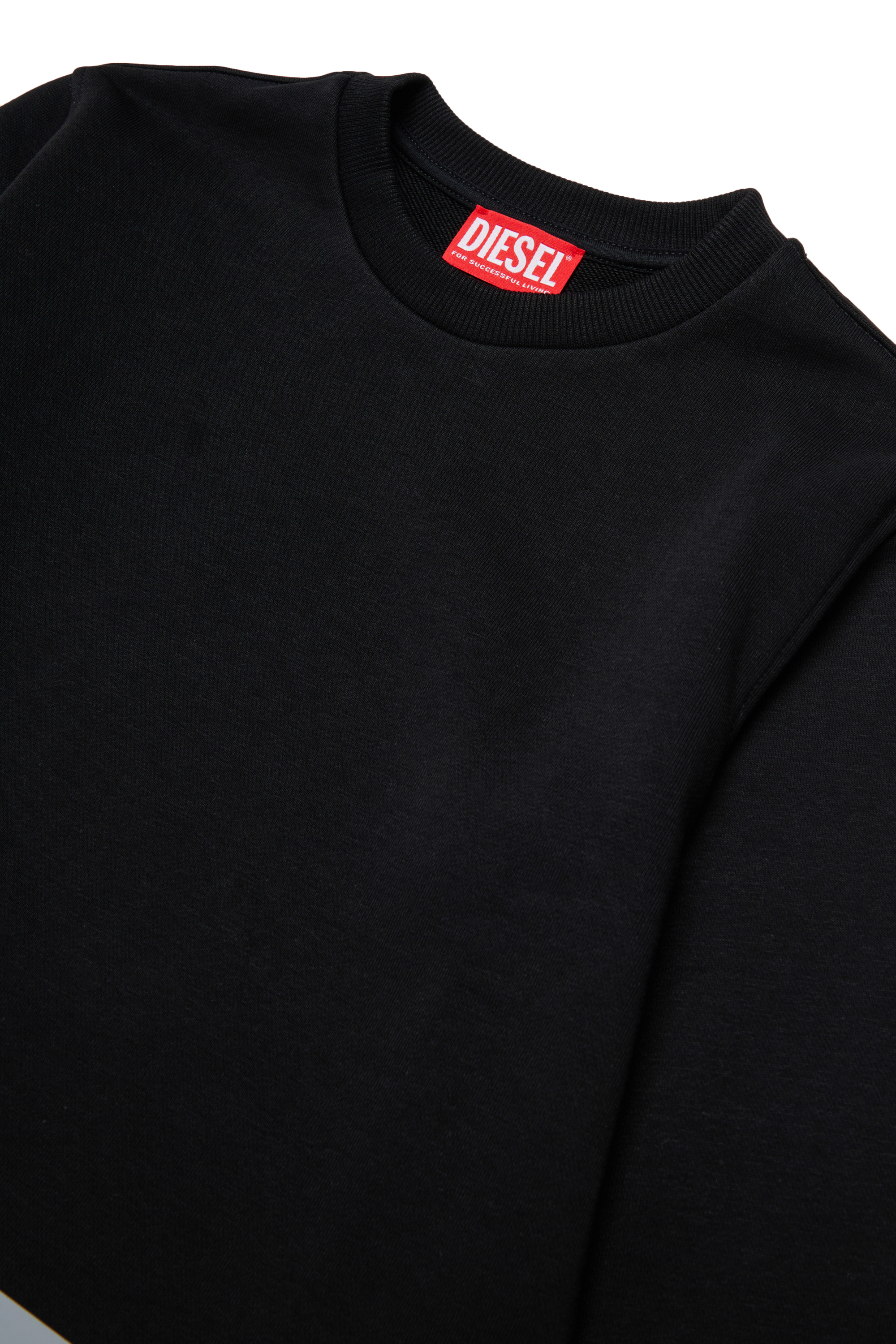 Diesel - SRES OVER, Herren Sweatshirt mit abgeschnittenem Logo-Print in Schwarz - 3