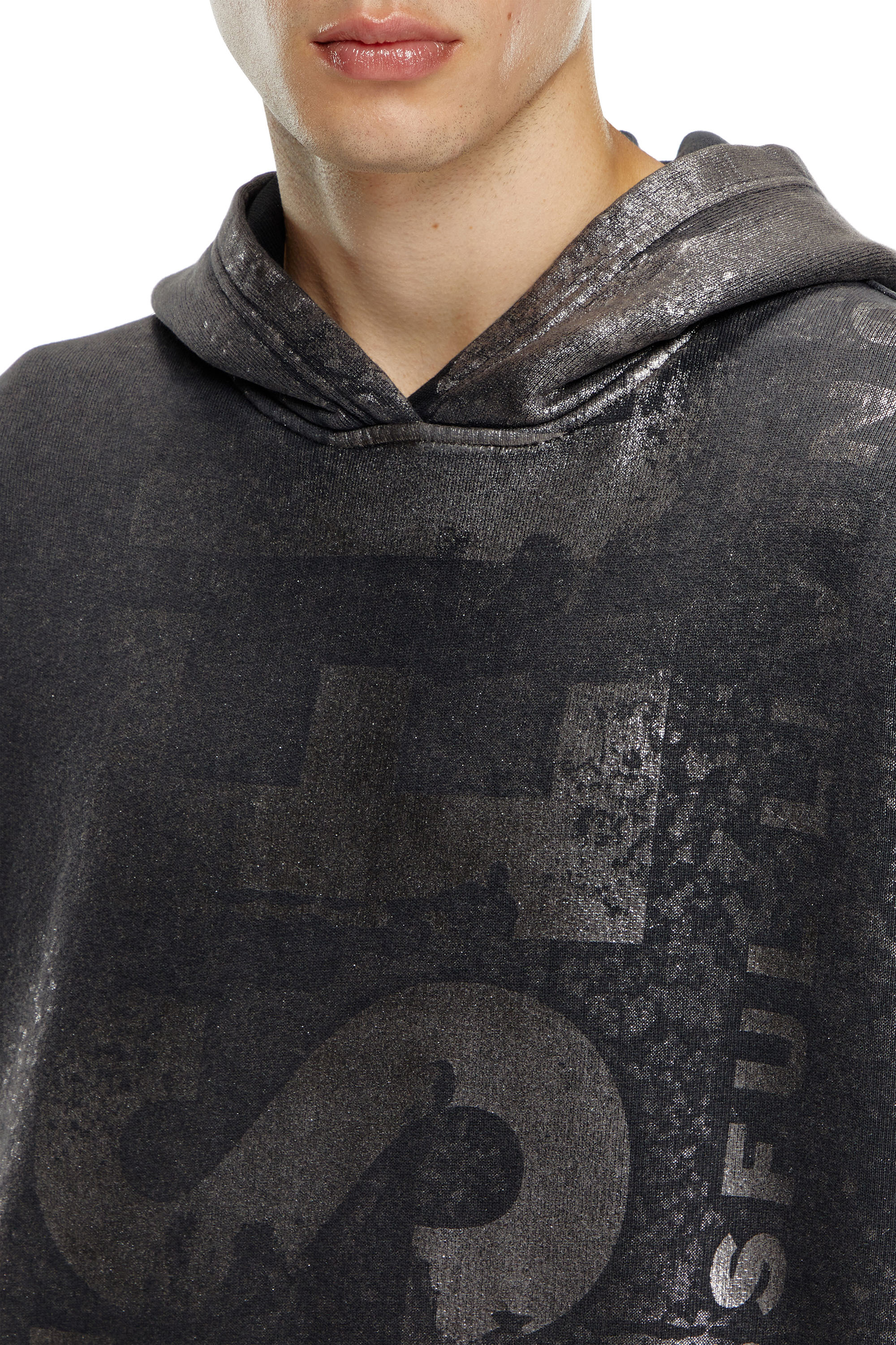 Diesel - S-BOXT-HOOD-Q6, Herren Metallic-Hoodie mit Logo in Schwarz - 5