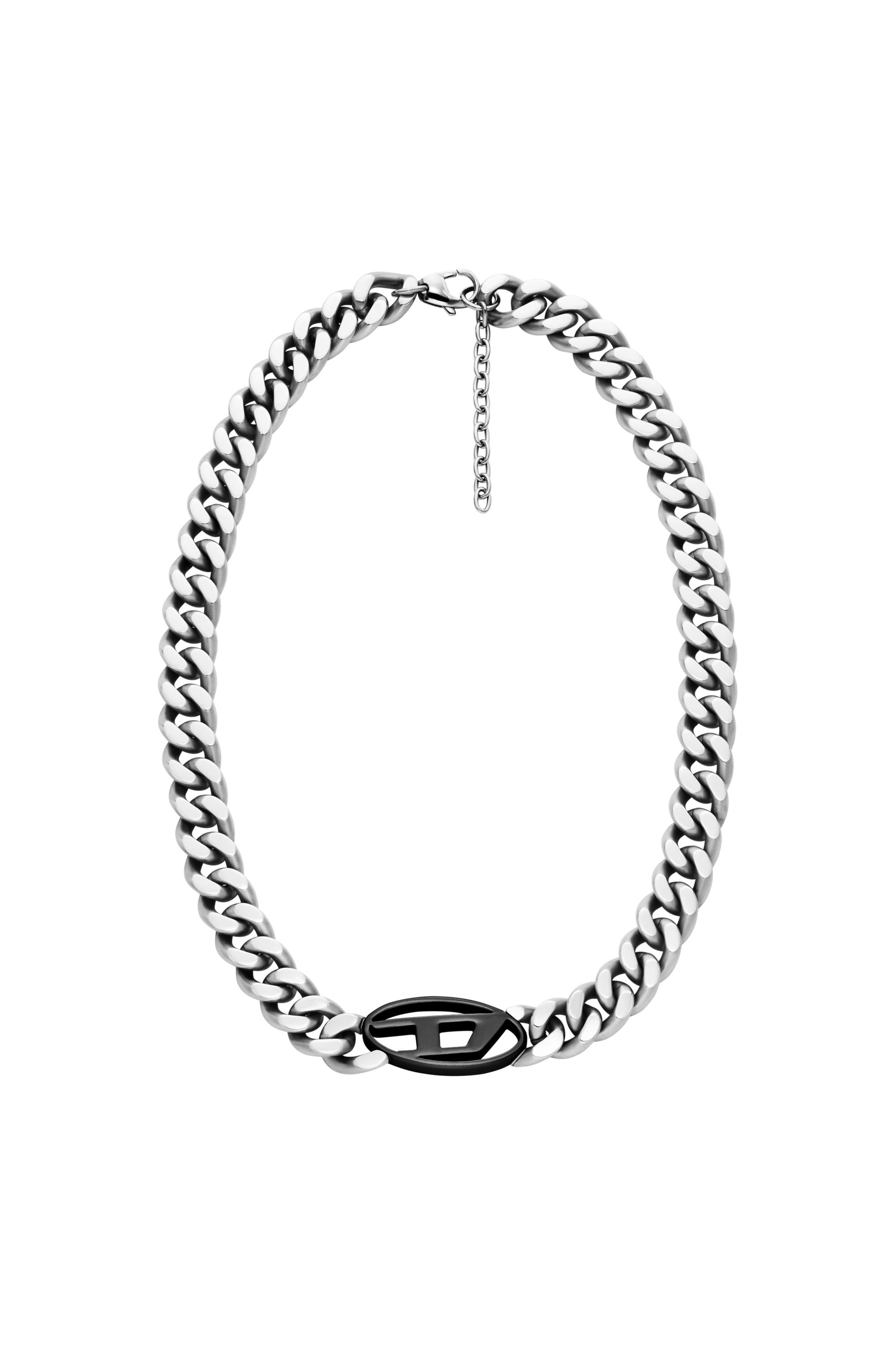 Diesel - DX1635931 JEWELLERY, Unisex Halskette aus zweifarbigem Edelstahl in Silber/Schwarz - 1