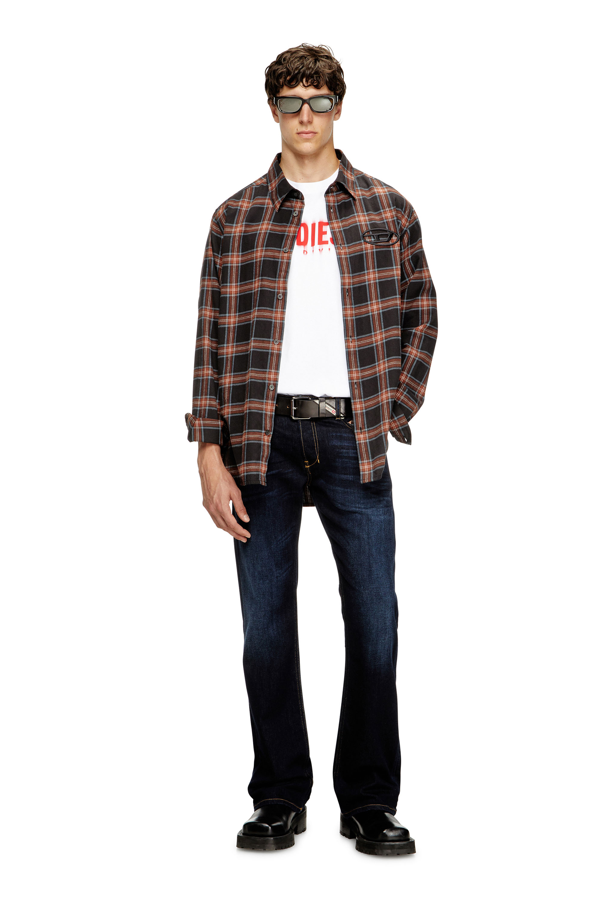 Diesel - T-ADJUST-Q7, Herren T-Shirt mit verschwommenem Diesel-Logo in Weiß - 1