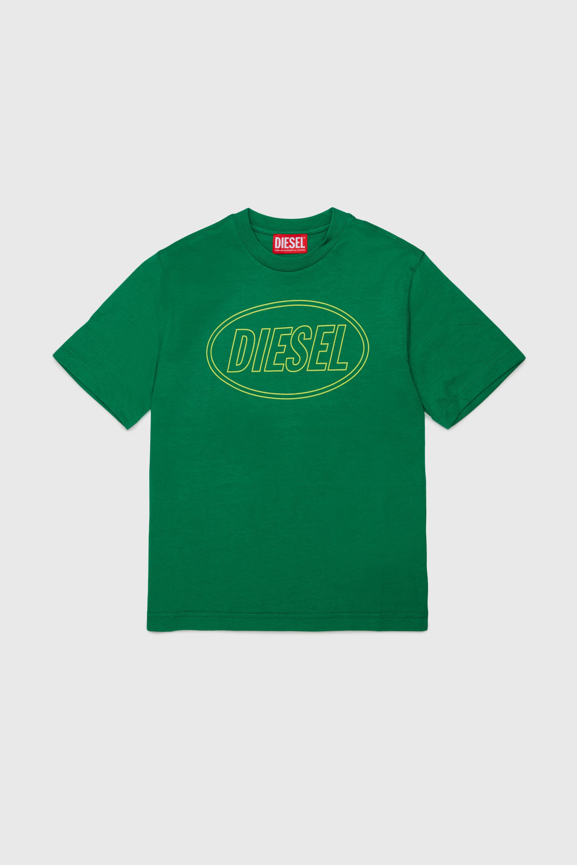 Diesel - TCIRCLE OVER, Herren Baumwoll-T-Shirt mit Diesel-Print in Gr&uuml;n - 1