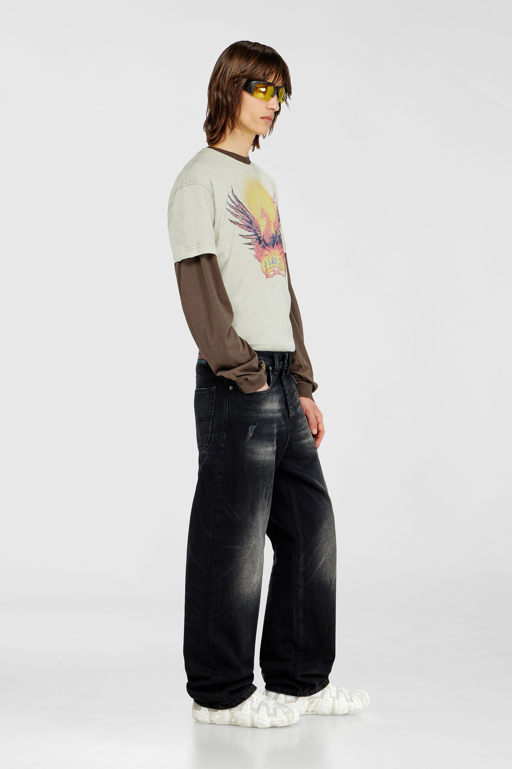 Diesel - Herren Relaxed Jeans 2001 D-Macro 0BEBB, Schwarz - 2